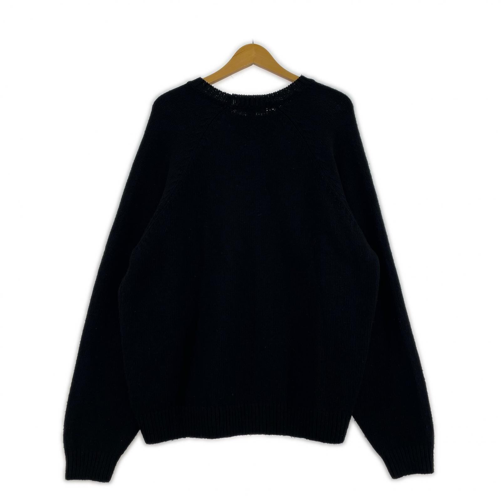 ニット 24aw FLOCKED LOGO SUWEATER 黒 L L ブラック