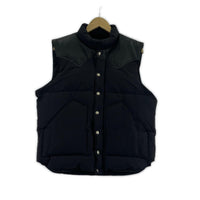 ダウンベスト N/C LEATHER YOKE DOWN VEST (L) 黒 L ブラック