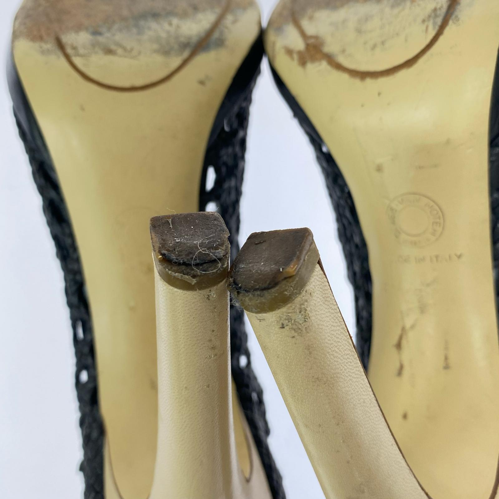 パンプス バイカラー ヒールブーツ 24cm
