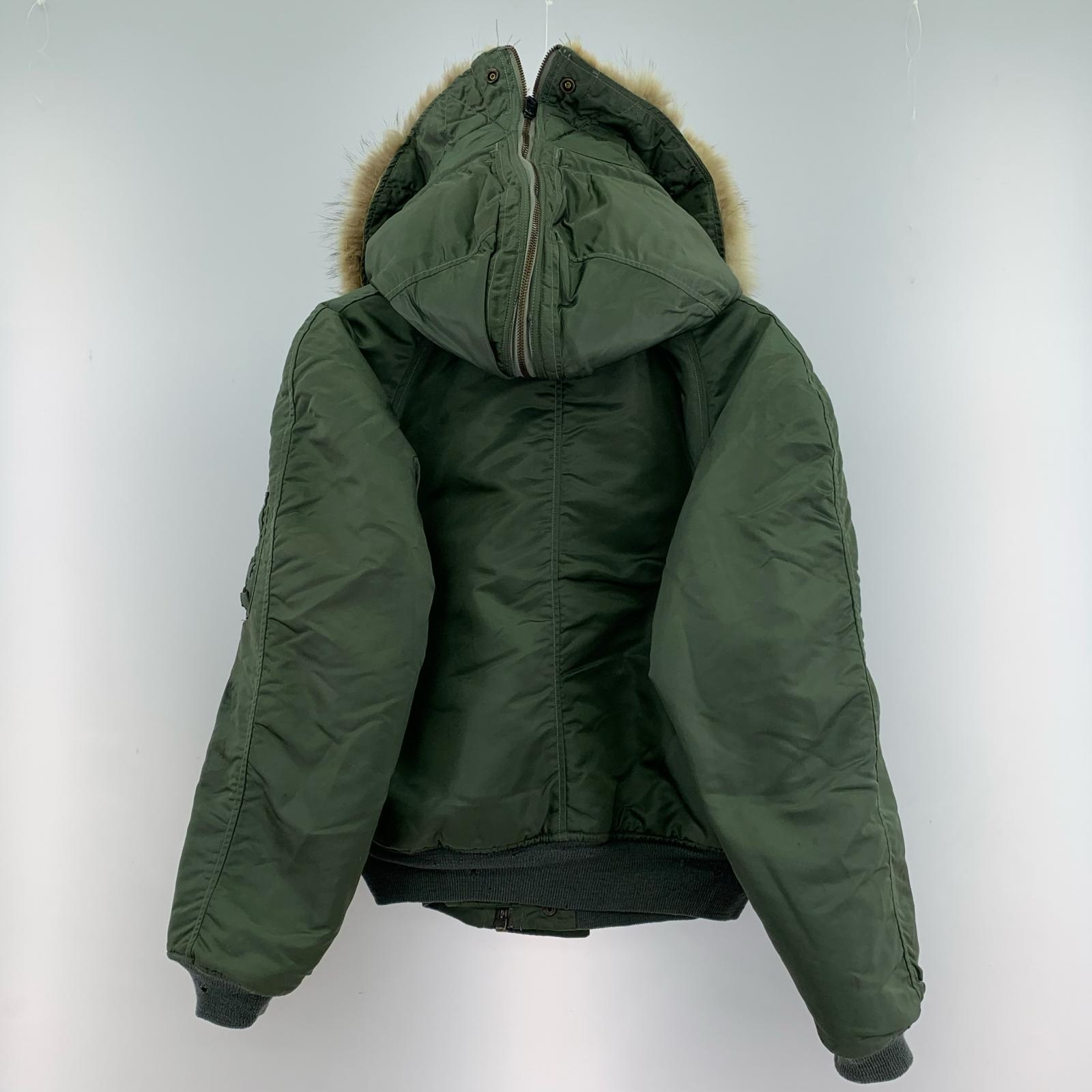 ジャケット 50-60s 黒タグ N-2B 米軍実物 フライトジャケット (L) L カーキ