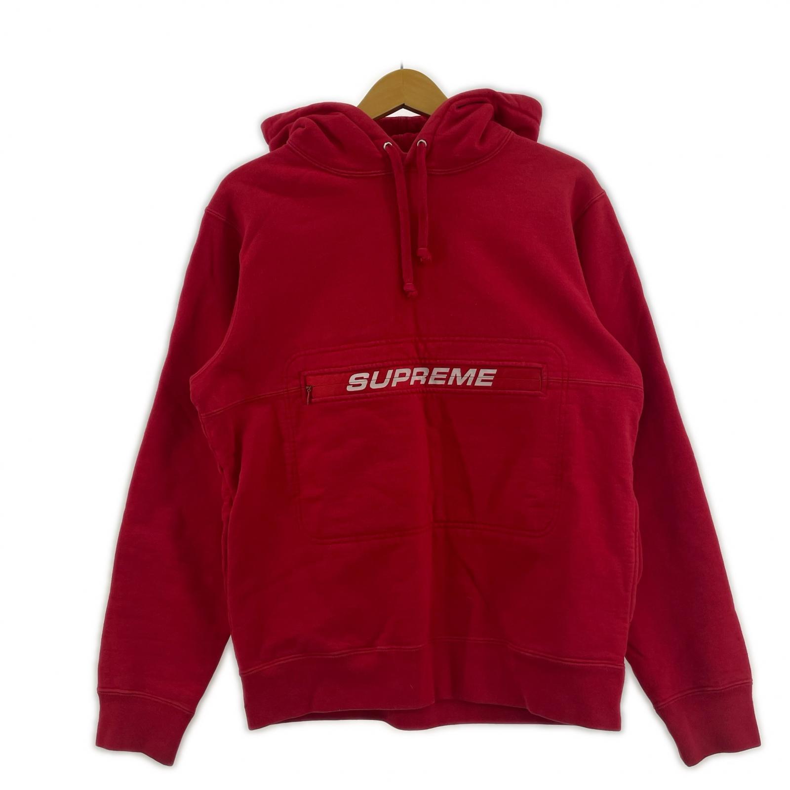 パーカー 19SS zip pouch hooded sweatshirt S S レッド