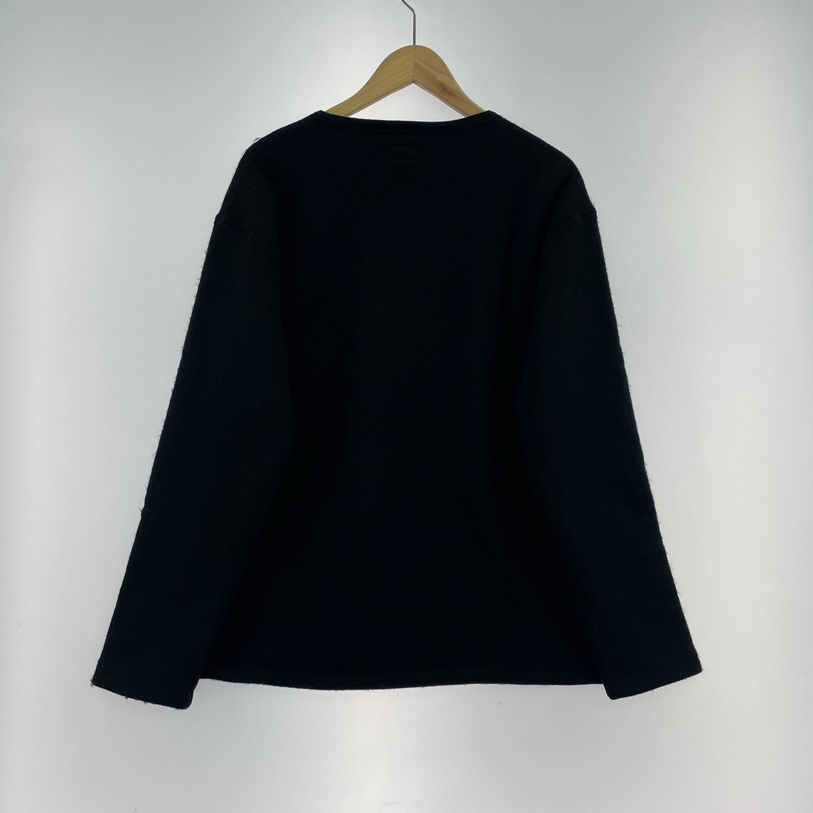 長袖Tシャツ 裏ボア ヘンリーネック 黒 (44) ブラック