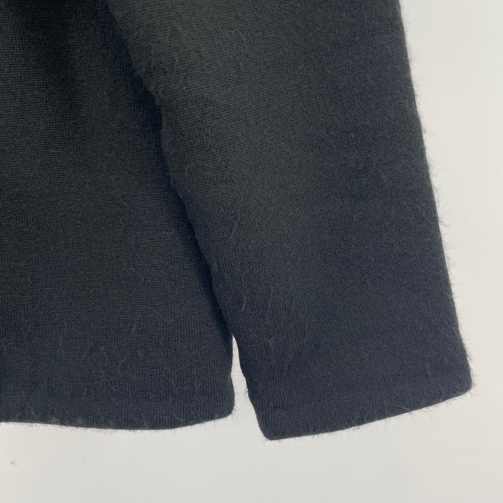 長袖Tシャツ 裏ボア ヘンリーネック 黒 (44) ブラック