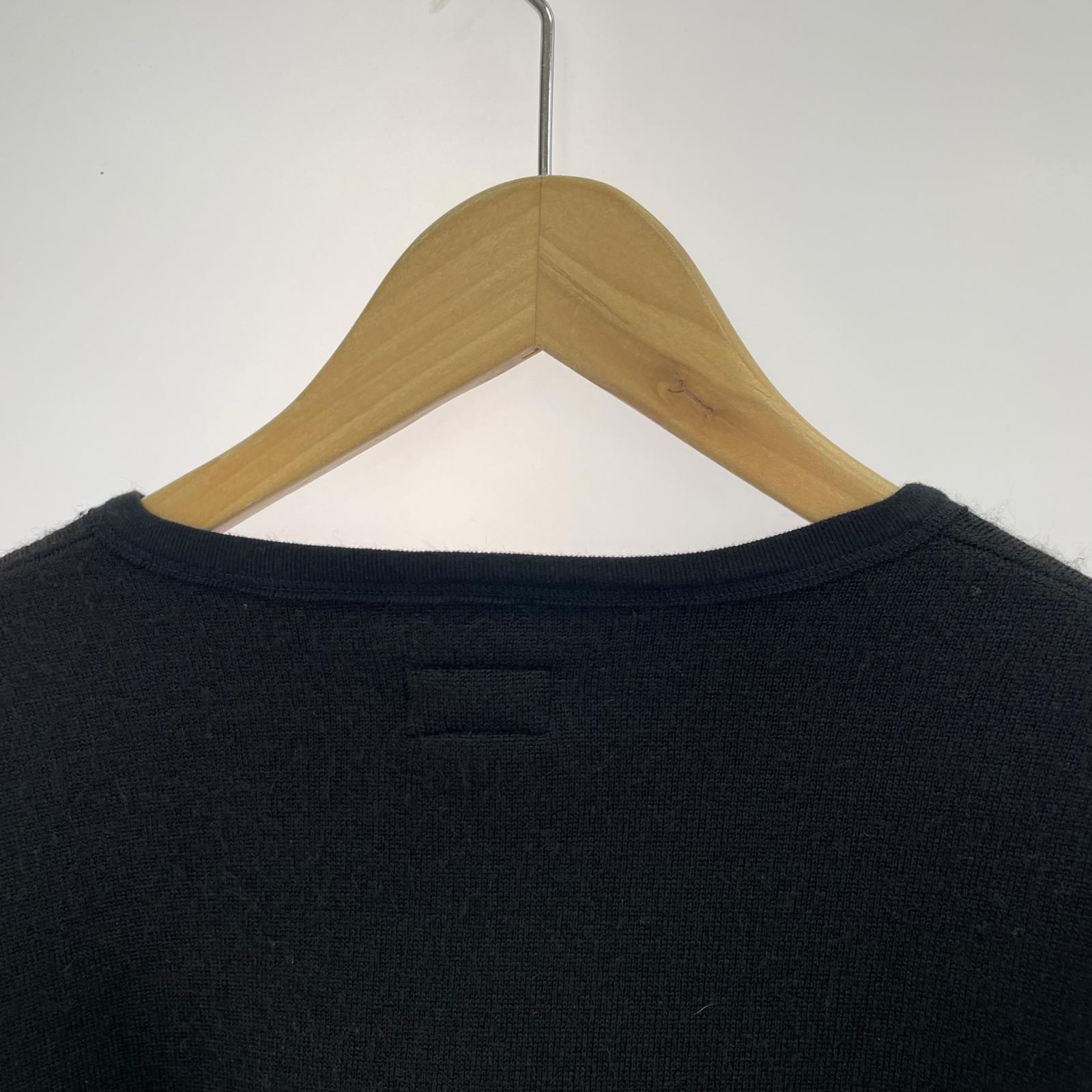 長袖Tシャツ 裏ボア ヘンリーネック 黒 (44) ブラック
