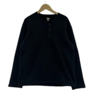 長袖Tシャツ 裏ボア ヘンリーネック 黒 (44) ブラック