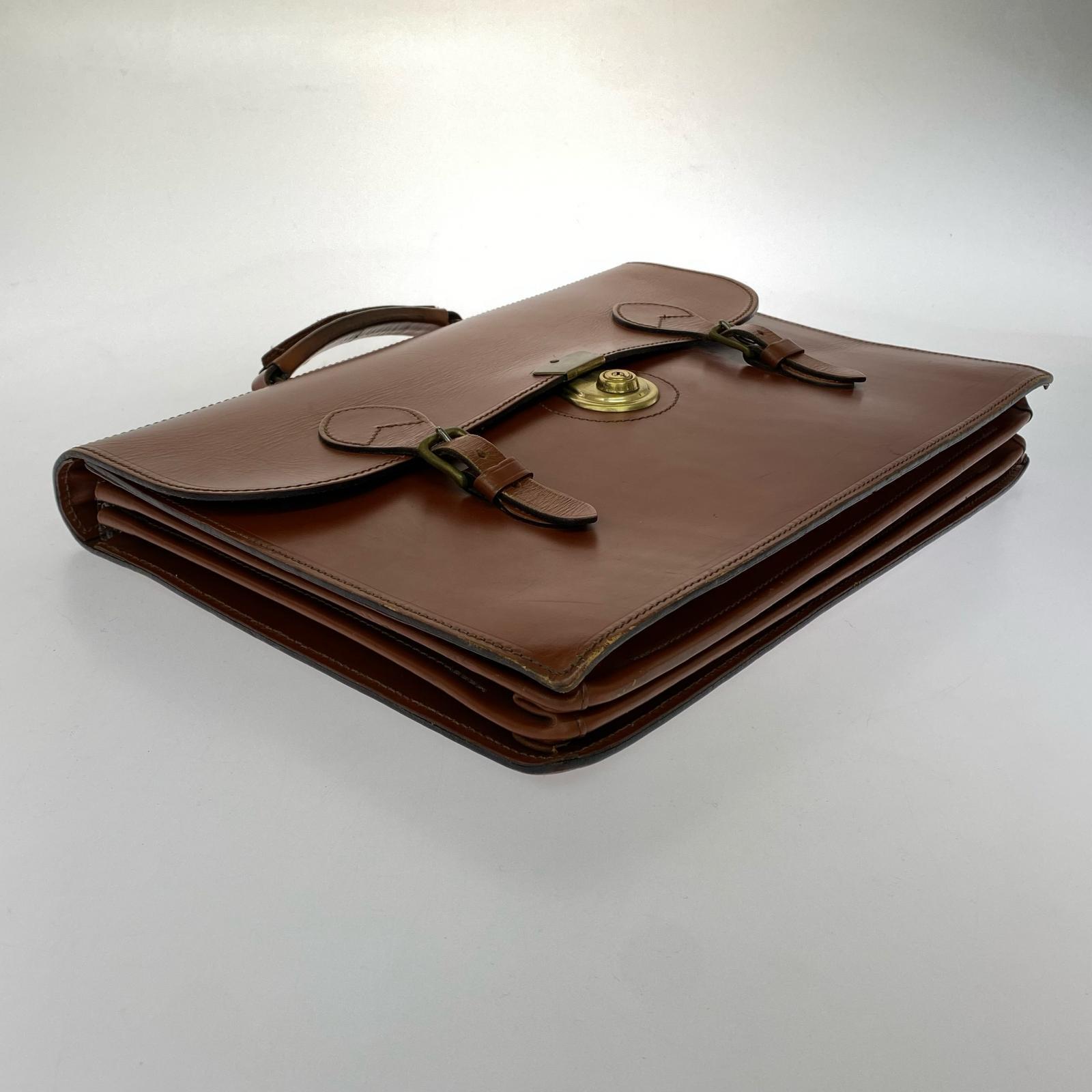 ブリーフケース COMPARTMENT BRIEF CASE 茶 ブラウン
