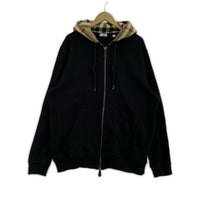 パーカー Check Hood Cotton Zip Hoodie (XL) ブラック