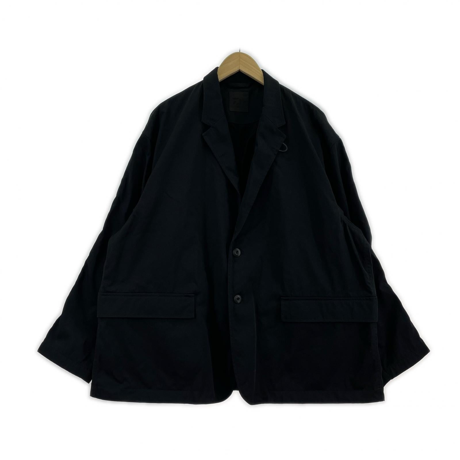 テーラードジャケット TECH LOOSE 2B JACKET TWILL BLACK L L ブラック