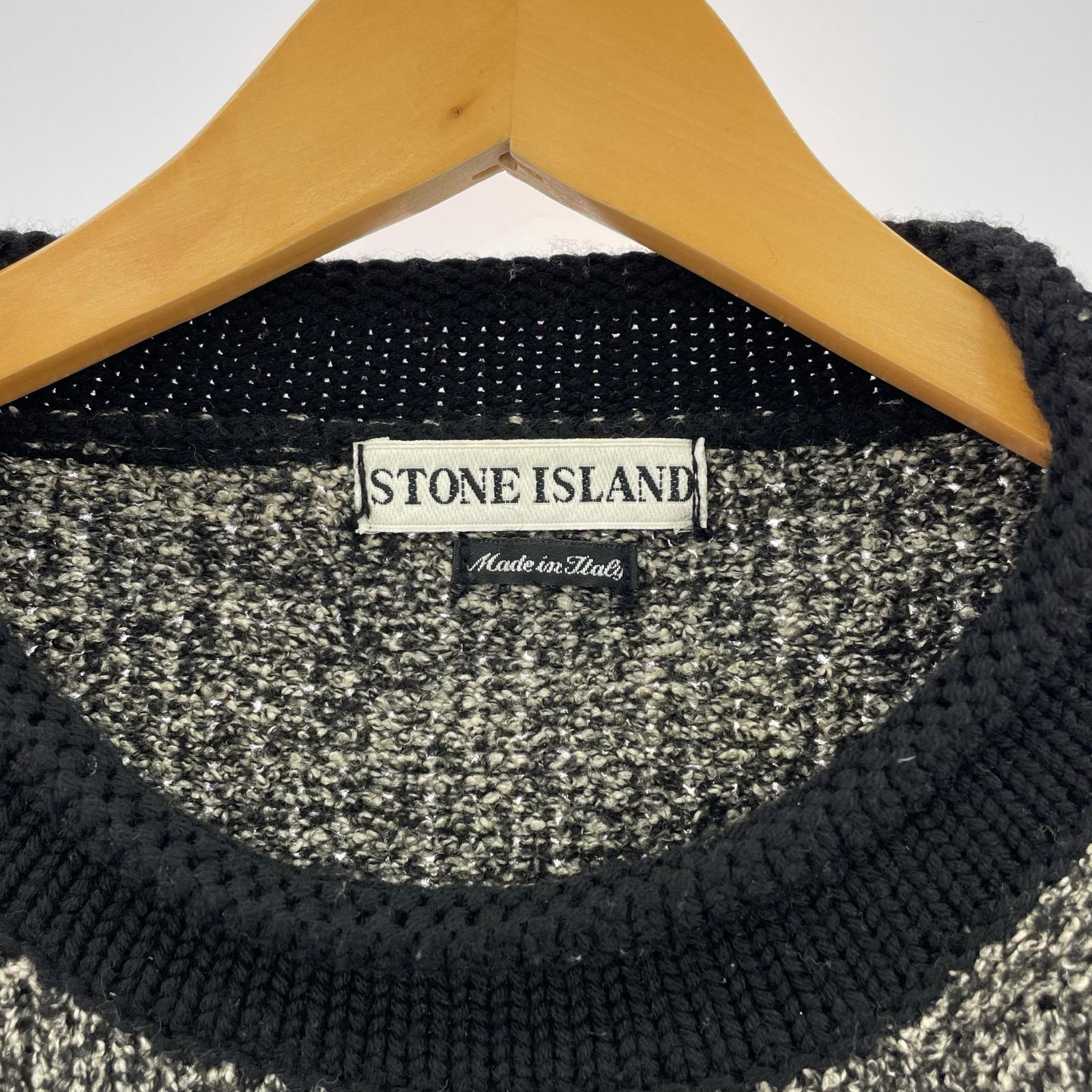 ニット ロールネック ロゴ刺繍 グレー M グレー