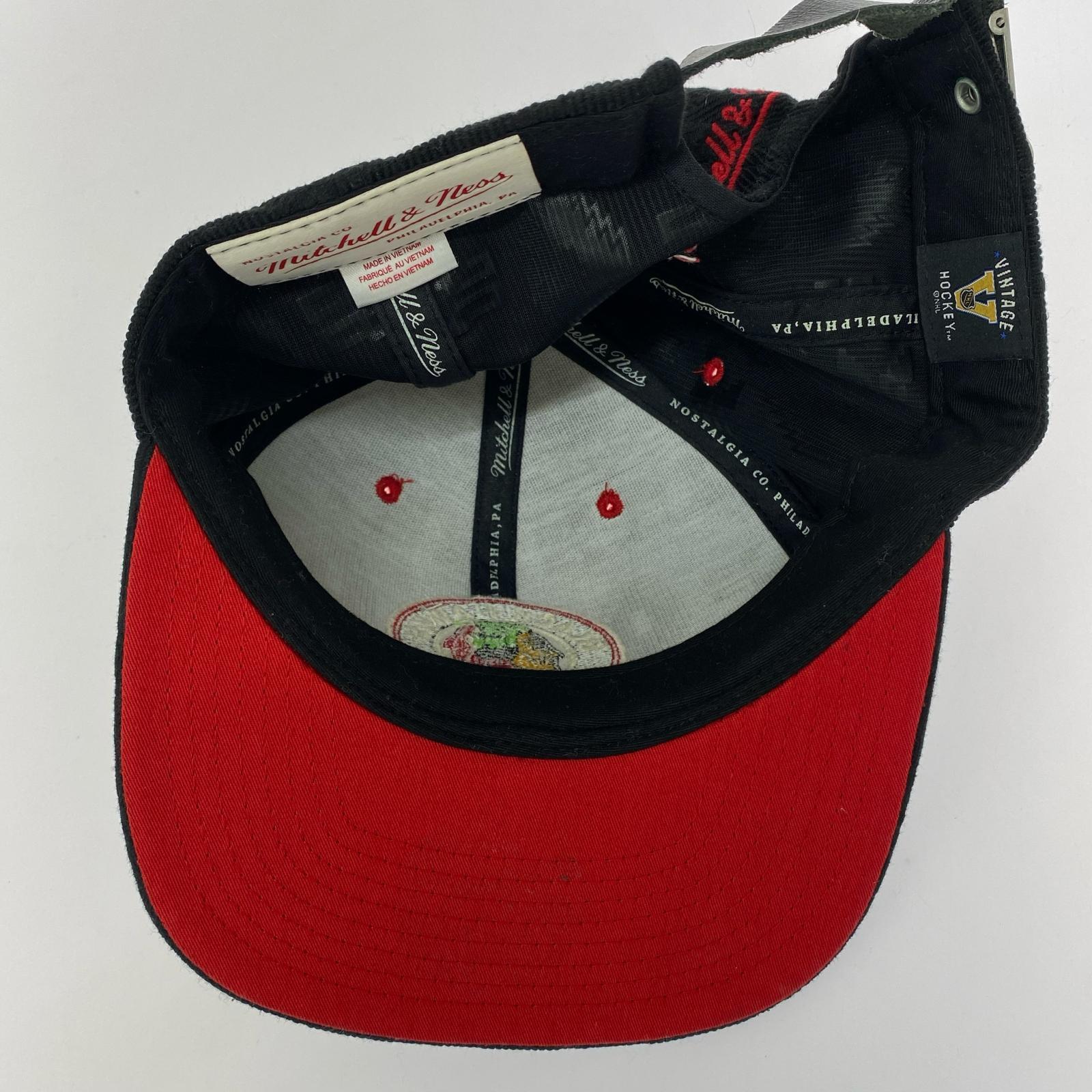 キャップ black hawks コーデュロイ ブラック