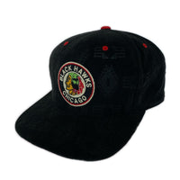 キャップ black hawks コーデュロイ ブラック