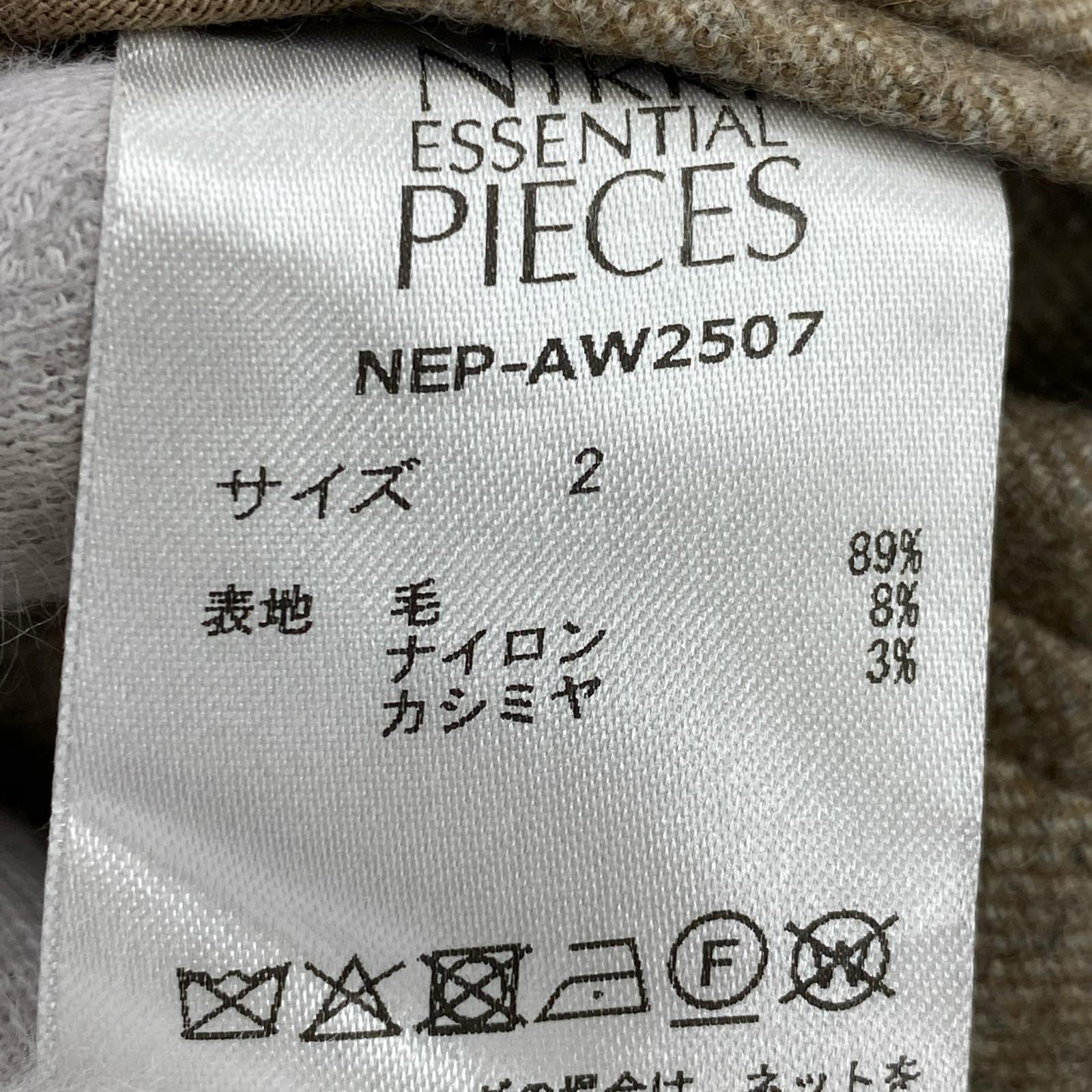 パンツ nikki essential pieces ウールタックパンツ 茶 (2) ブラウン