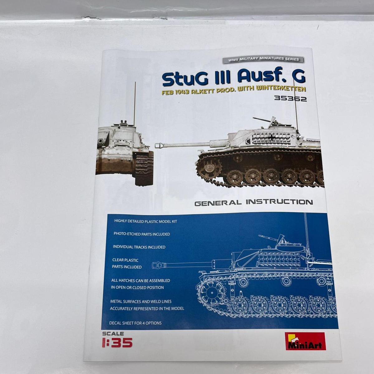 MintArt 1/35 Stug III Ausf.G ミニアート 1/35 III号突撃砲G型 1943年2月アルケット社製 w/冬季履帯 品番35362 プラモデル ミニアート(MiniArt)社 ミリタリープラモ