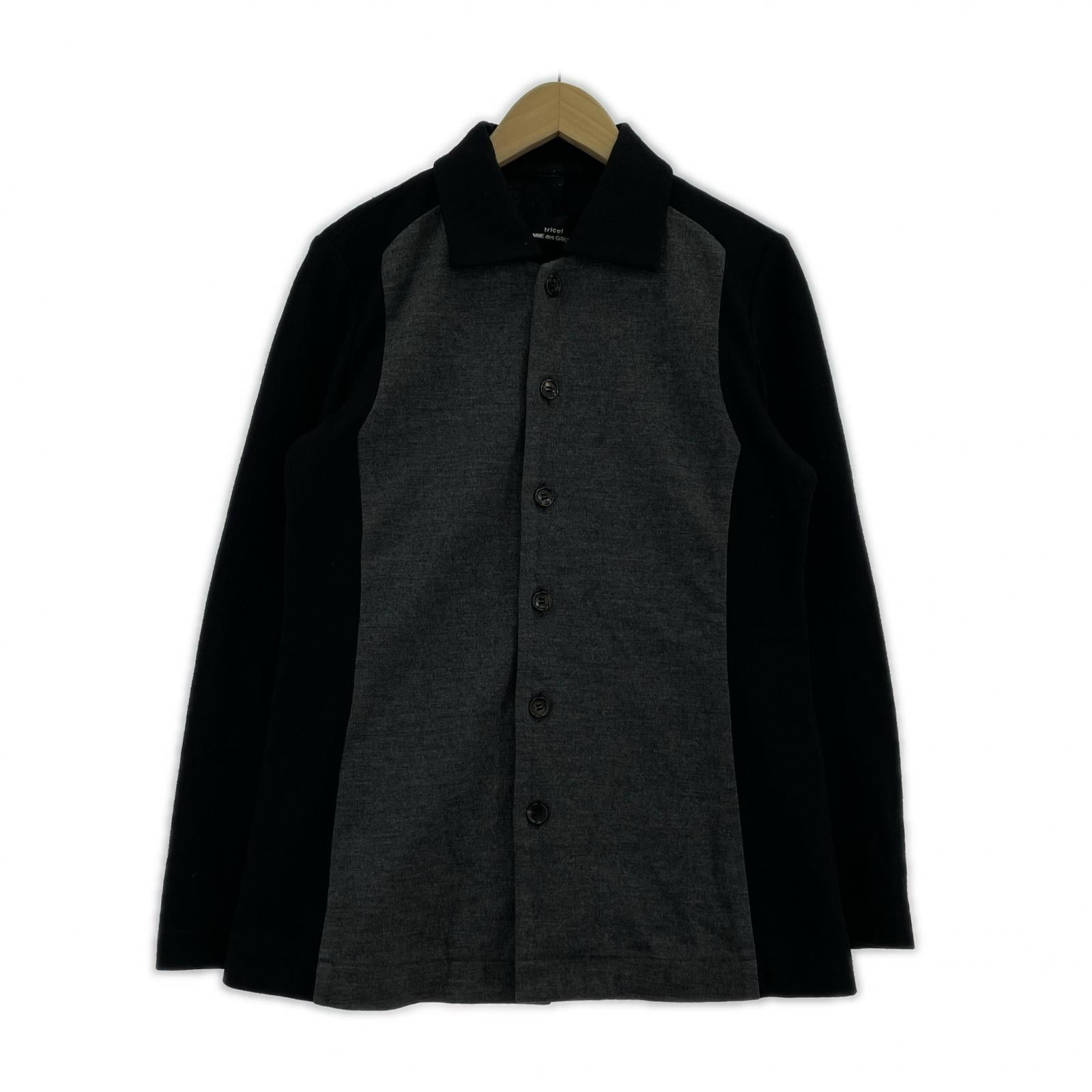 長袖シャツ 90s 切り替え ウールシャツ BLK&GRY