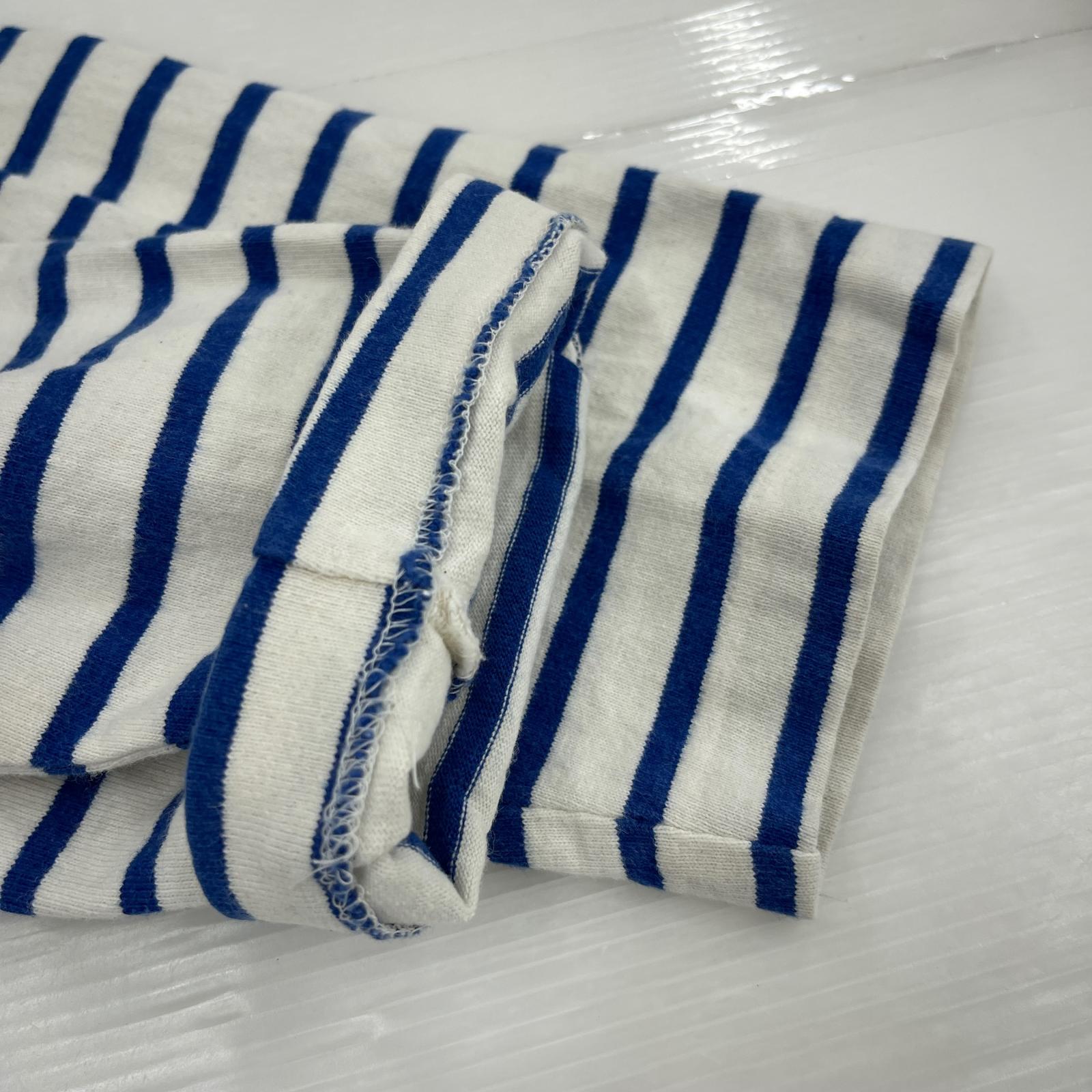 長袖Tシャツ バスクシャツ (XL) 青/生成り ブルー