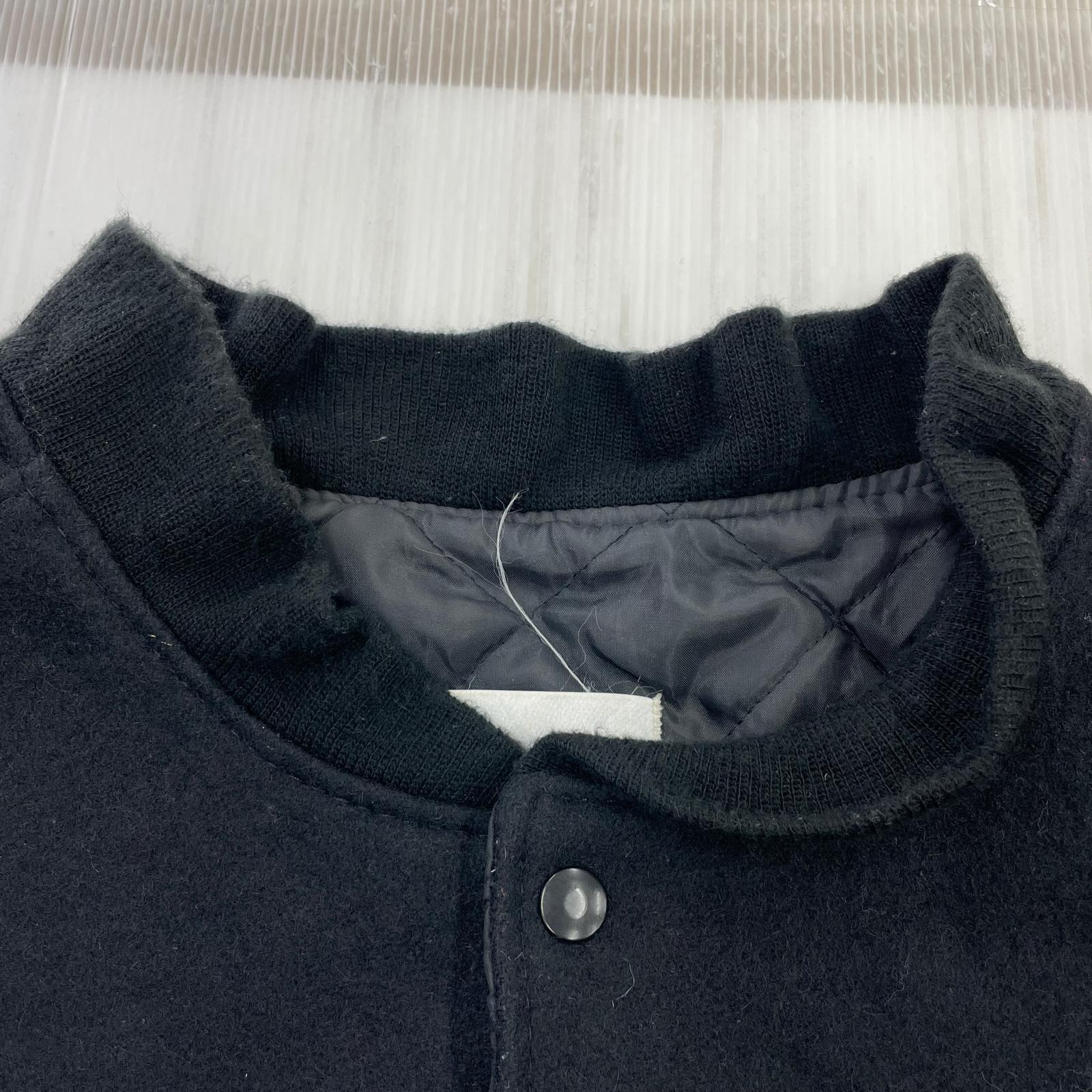 ブルゾン EXCELLED 袖レザースタジャン XXL 黒 ブラック