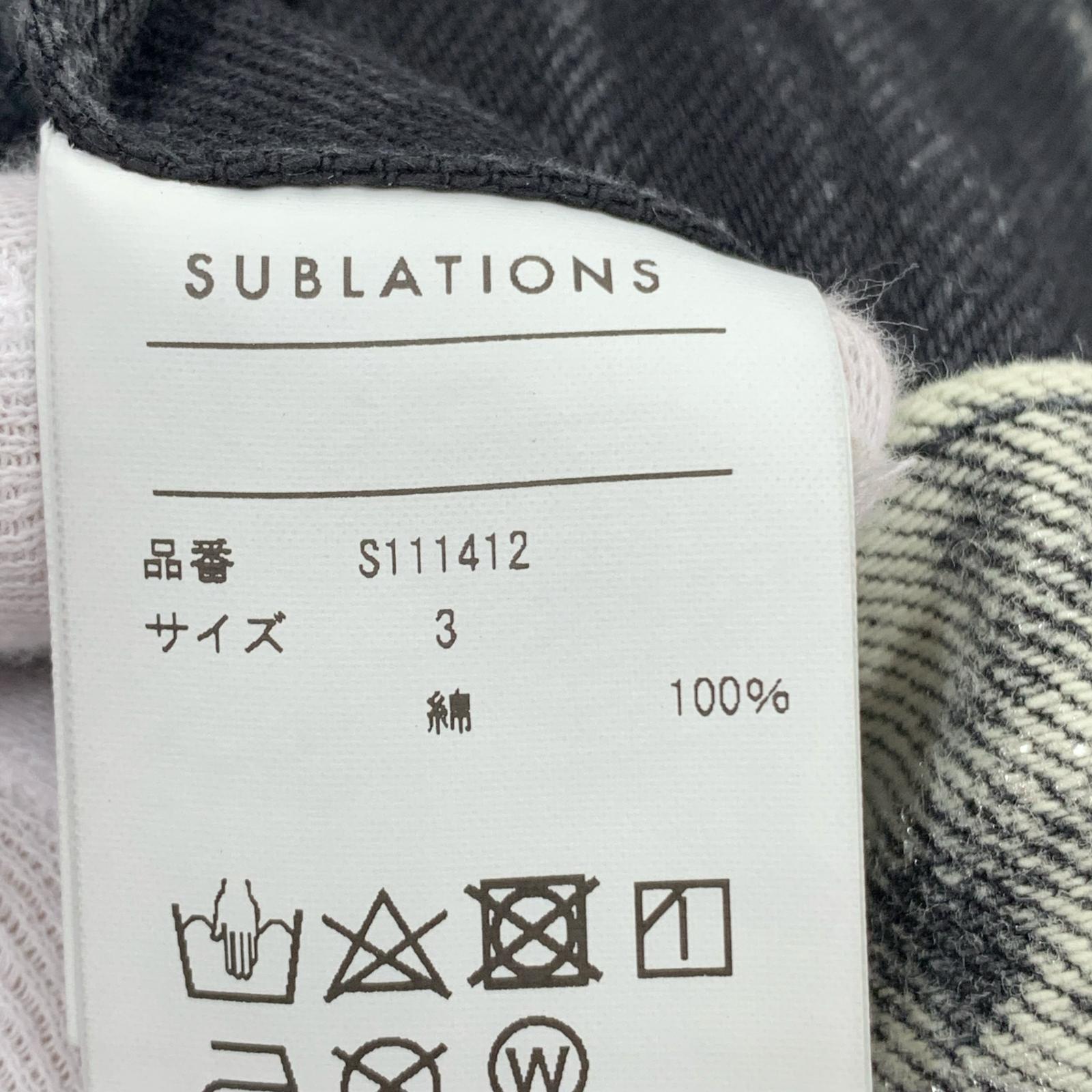 パンツ SUBLATIONS WIDE SEAM DENIM BAGGY PANTS 3 シルバー