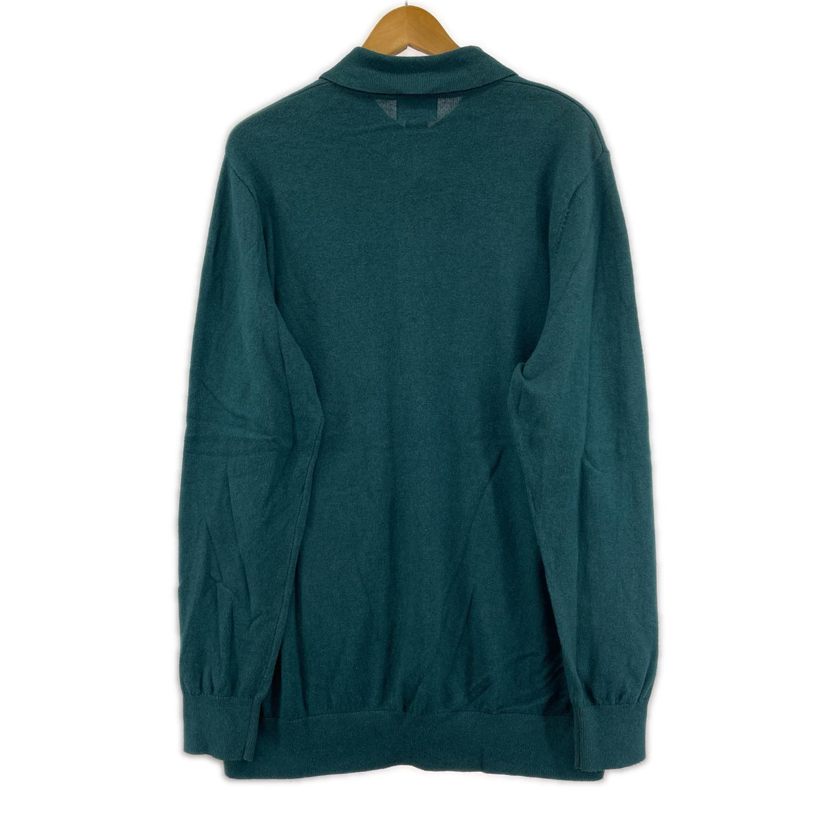 長袖Tシャツ 90s ニットポロシャツ 緑(M) グリーン