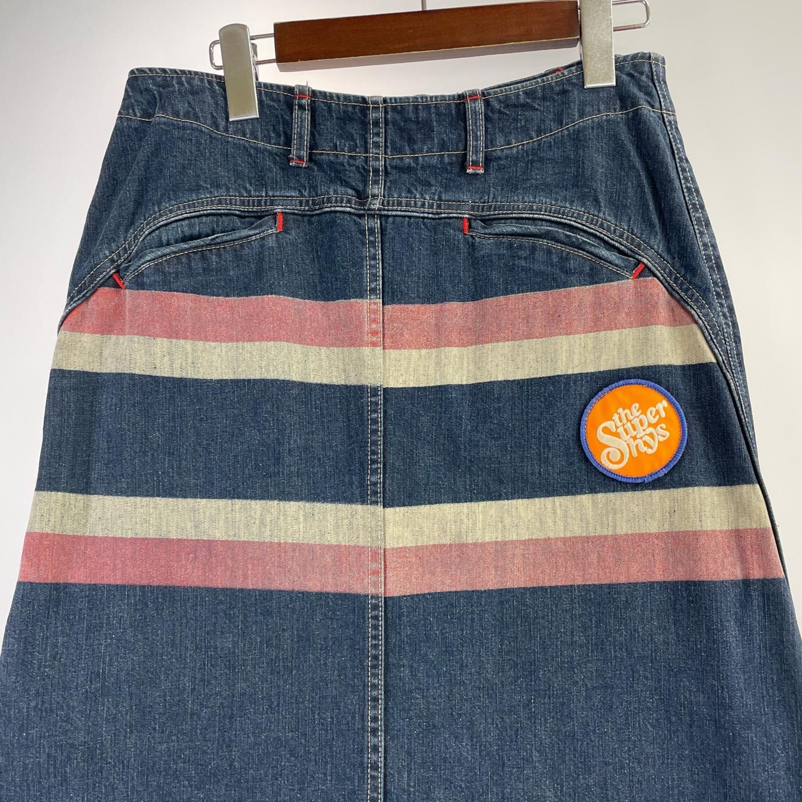 ロングスカート デニムロングスカート(M) M ネイビー