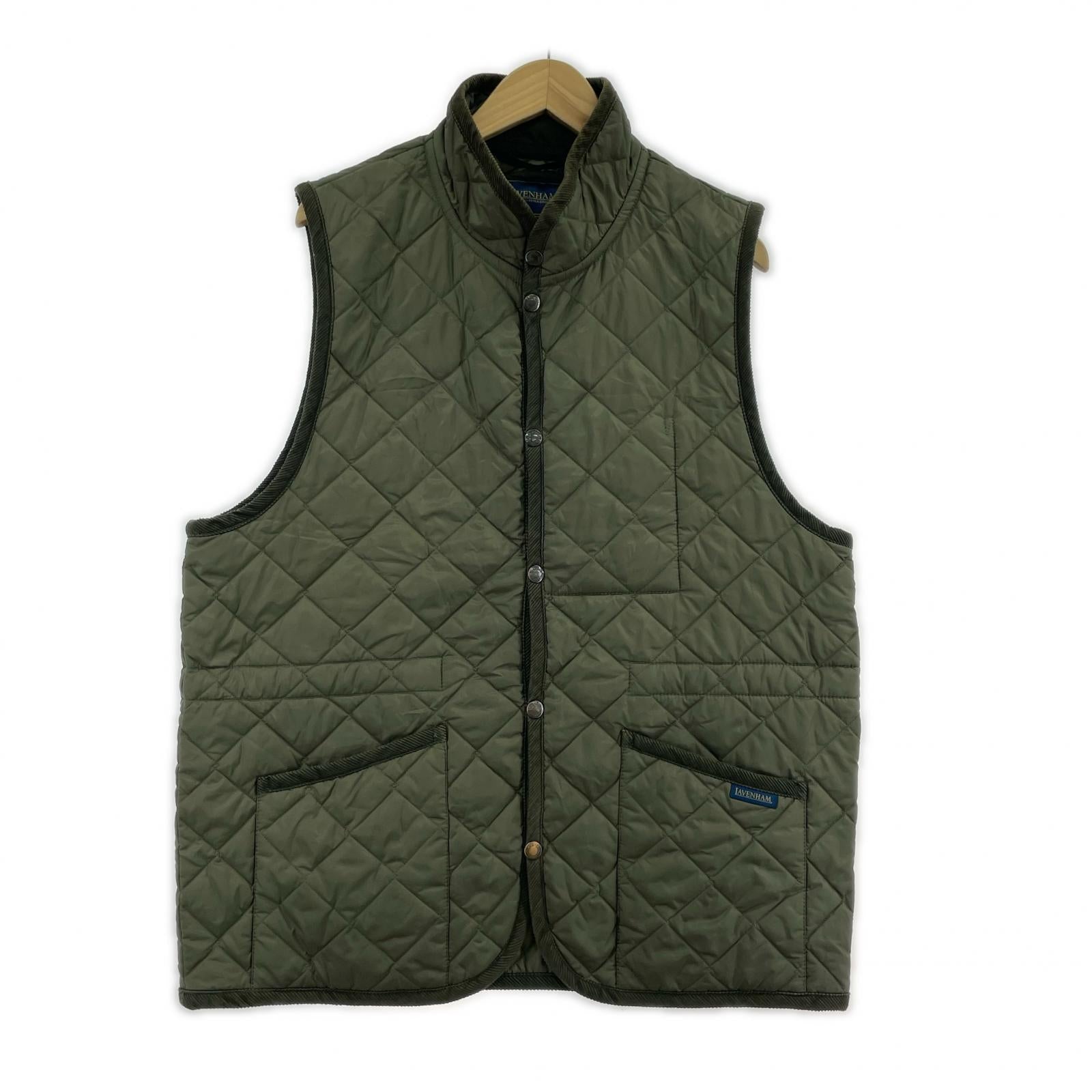 ジャケット LAVENHAM ハイネックキルティングベスト L オリーブ L