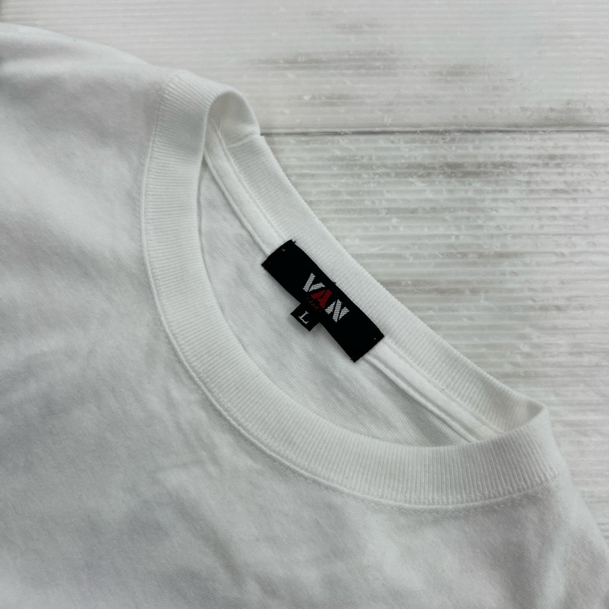 長袖Tシャツ バックプリント 白 L L ホワイト