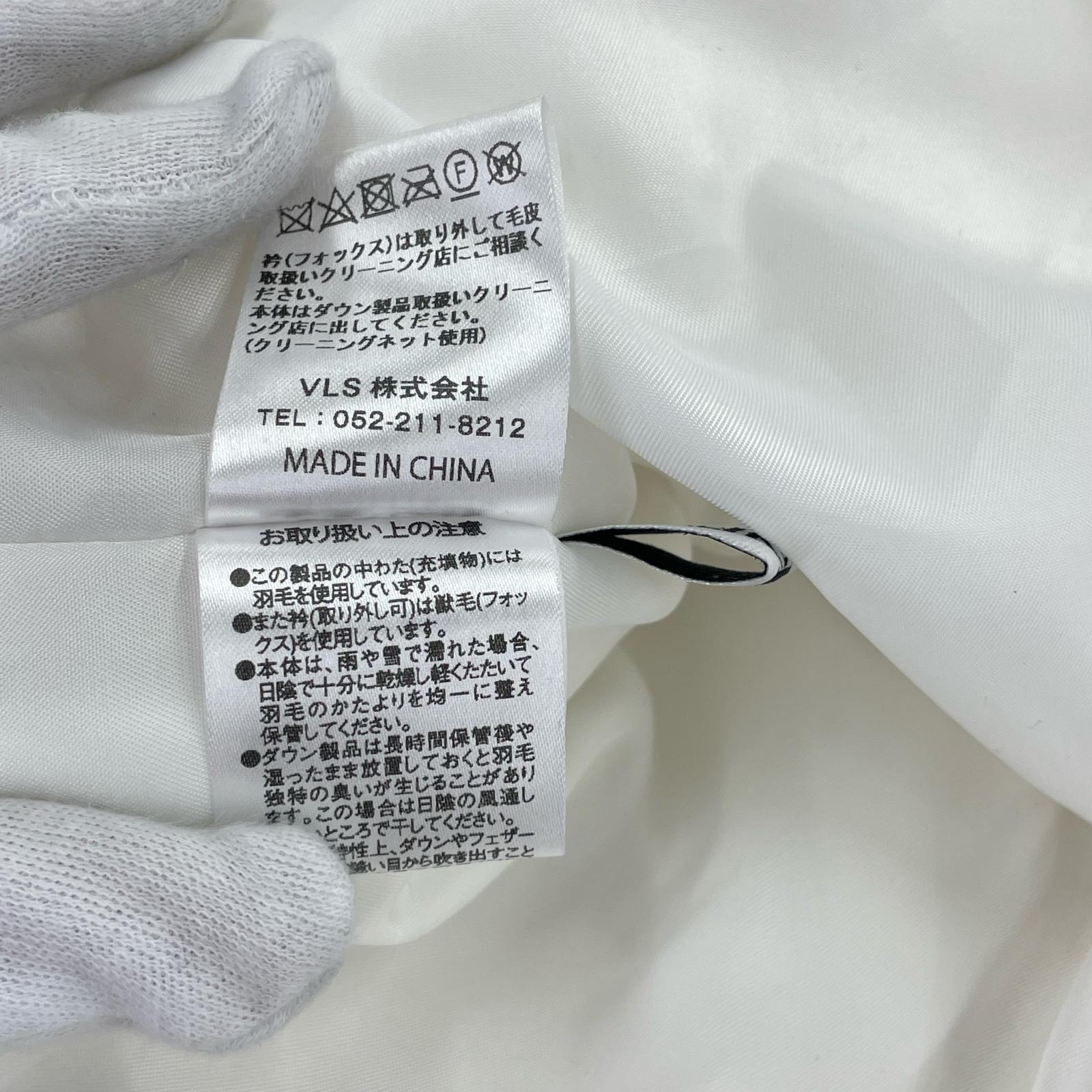 ダウンベスト sheller フォックス フード付 ホワイト