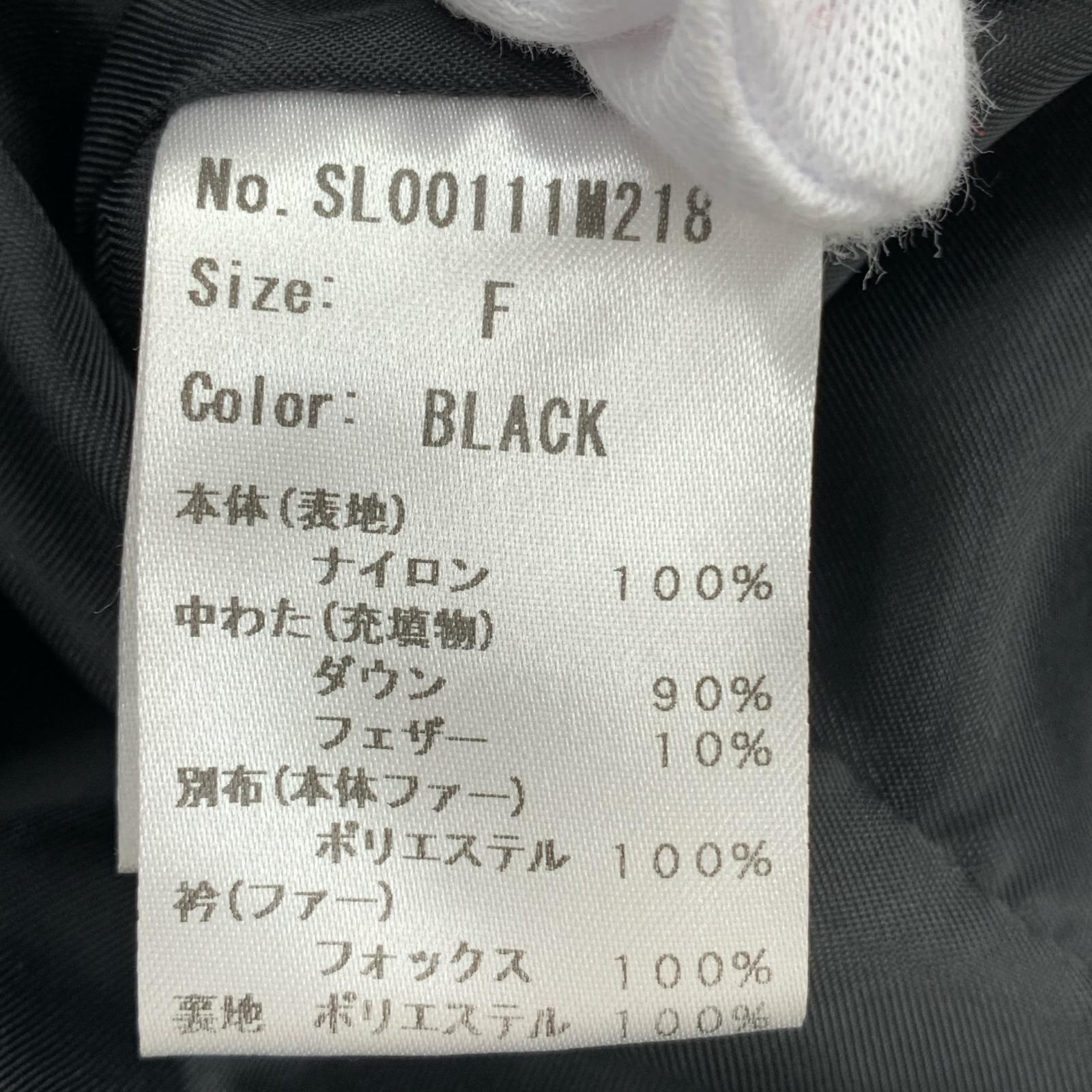 ダウンベスト sheller フォックス フード付 フリー ブラック