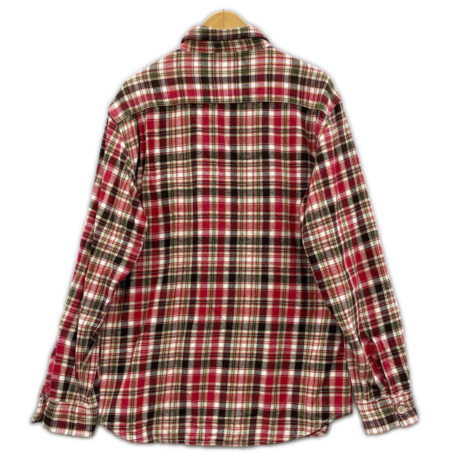 長袖シャツ STUSSY ネルシャツ チェック 赤系 L L