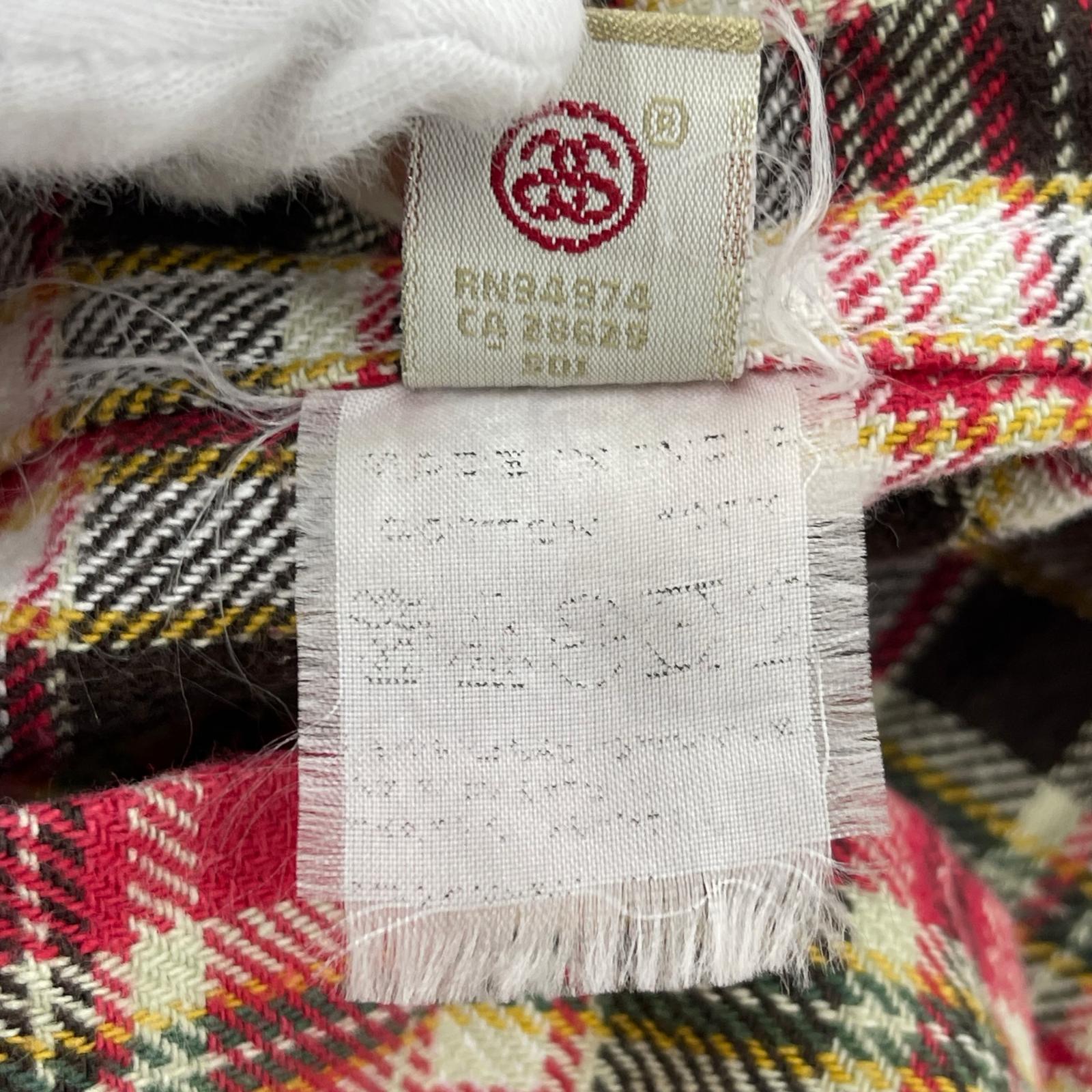 長袖シャツ STUSSY ネルシャツ チェック 赤系 L L