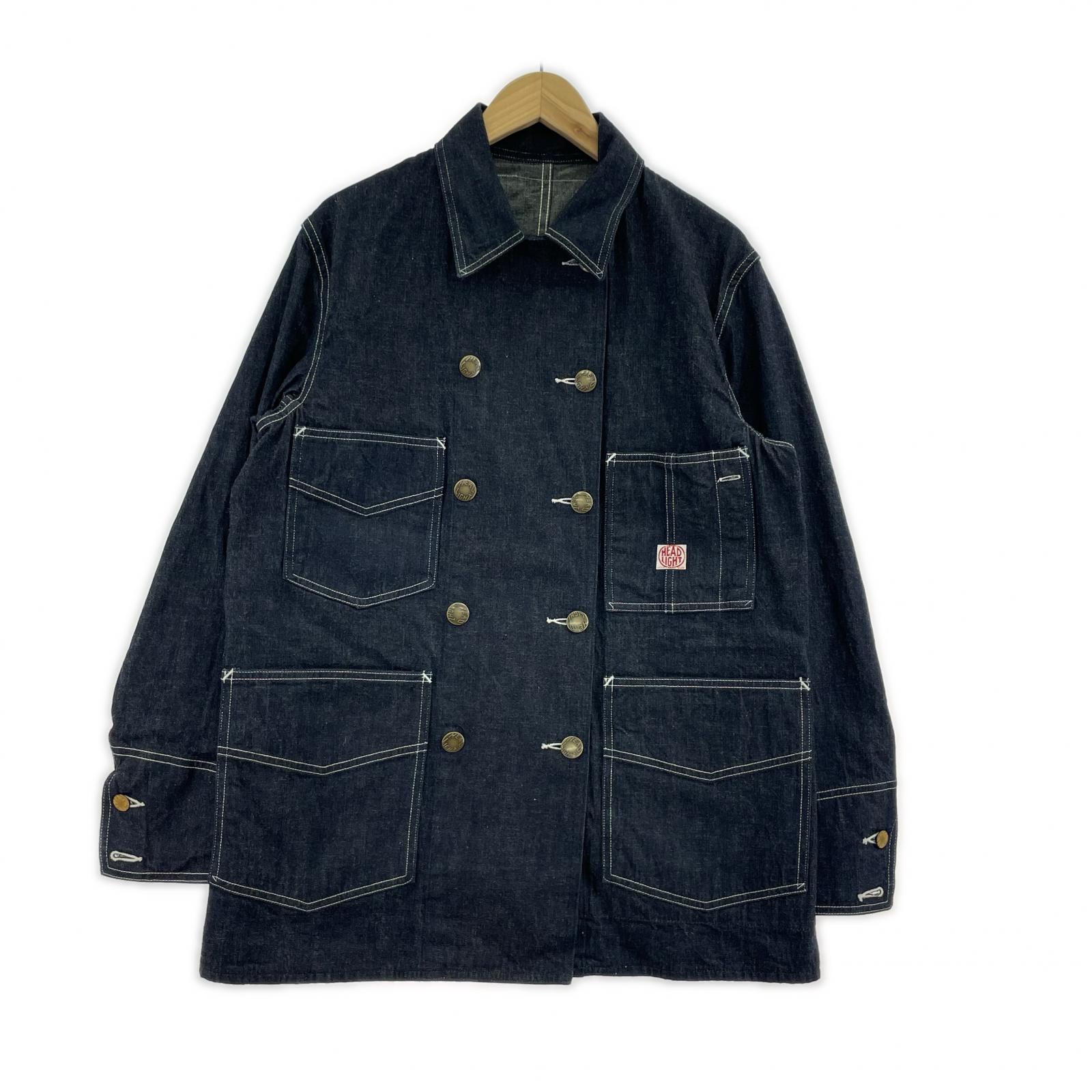 デニムジャケット HEADLIGHT DOUBLE BREASTED COAT 38 ネイビー
