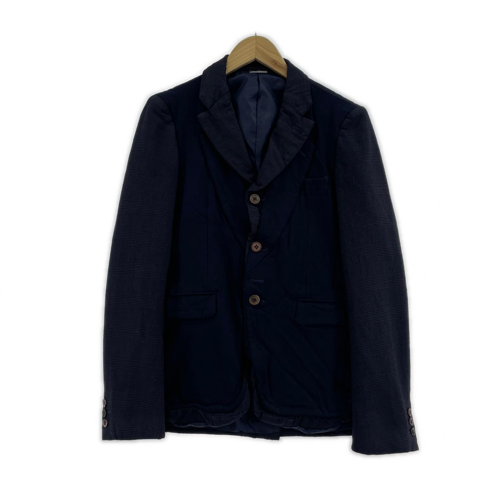 ジャケット COMME des GARCONS HOMME PLUS 製品染 縮絨 ドッキングジャケット S ネイビー S ネイビー