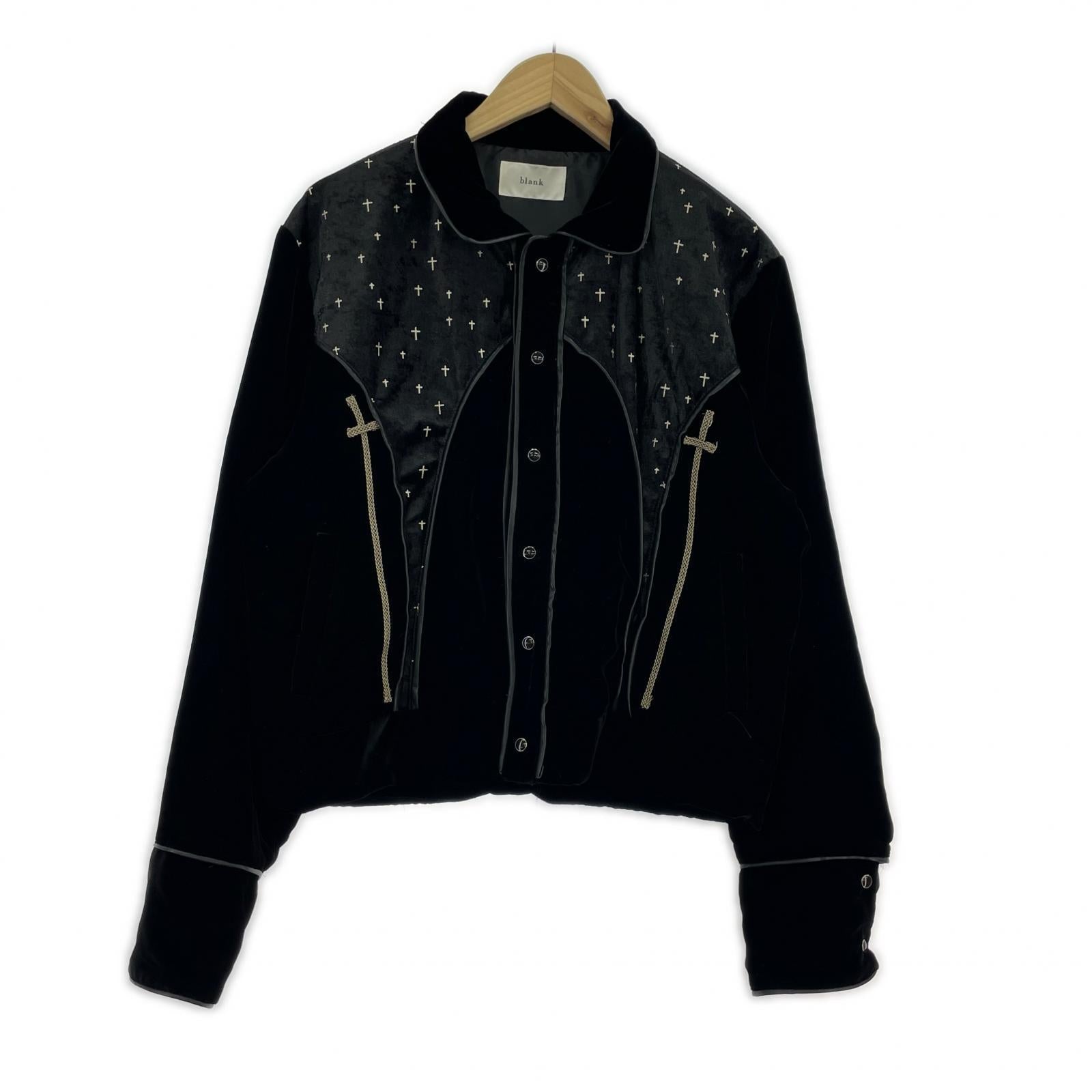 ジャケット blank Glittering Cross Jkt ベロアジャケット 2 ブラック 2 ブラック