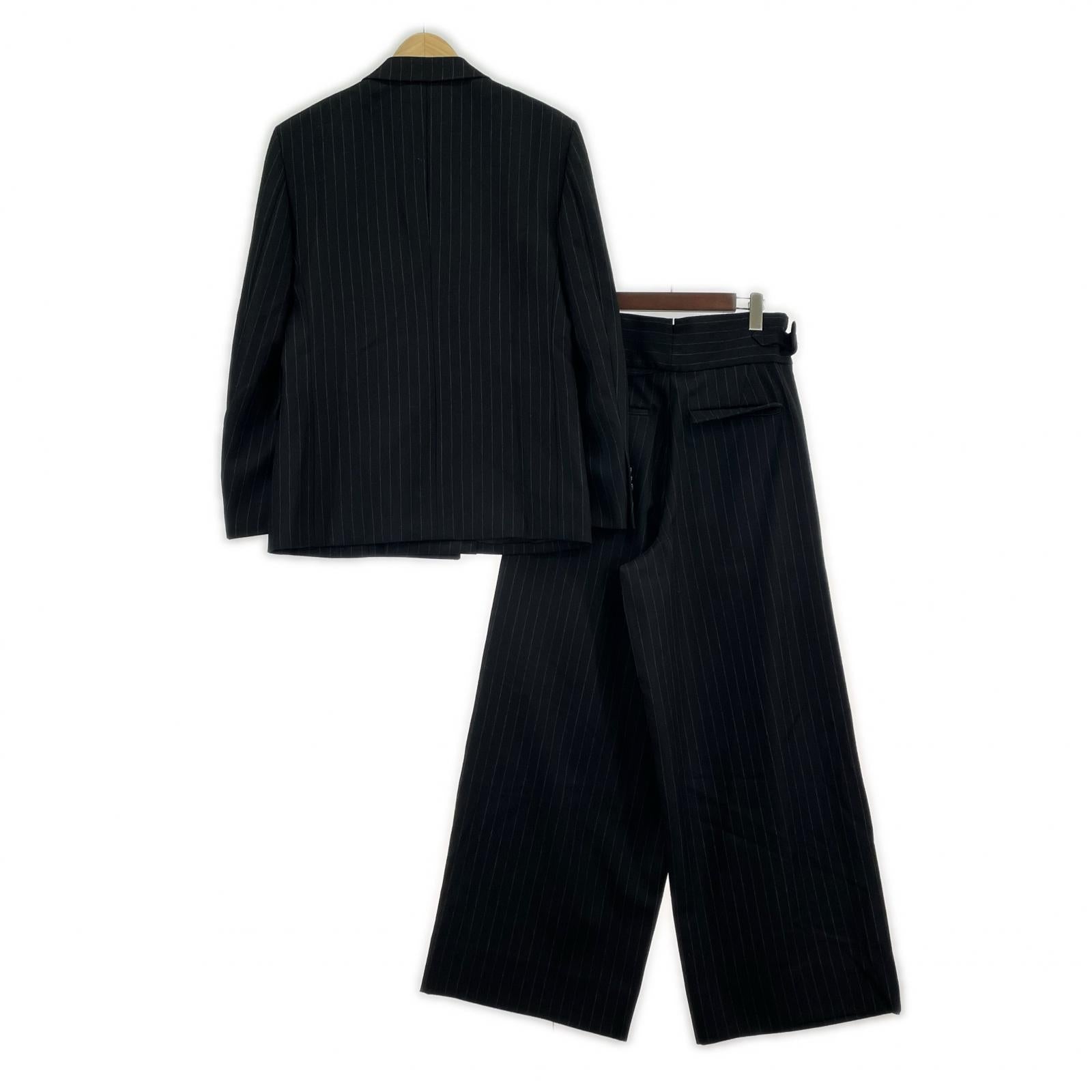 ジャケット GROSGRAIN ウール ストライプセットアップ 1 グレー 1 ブラック
