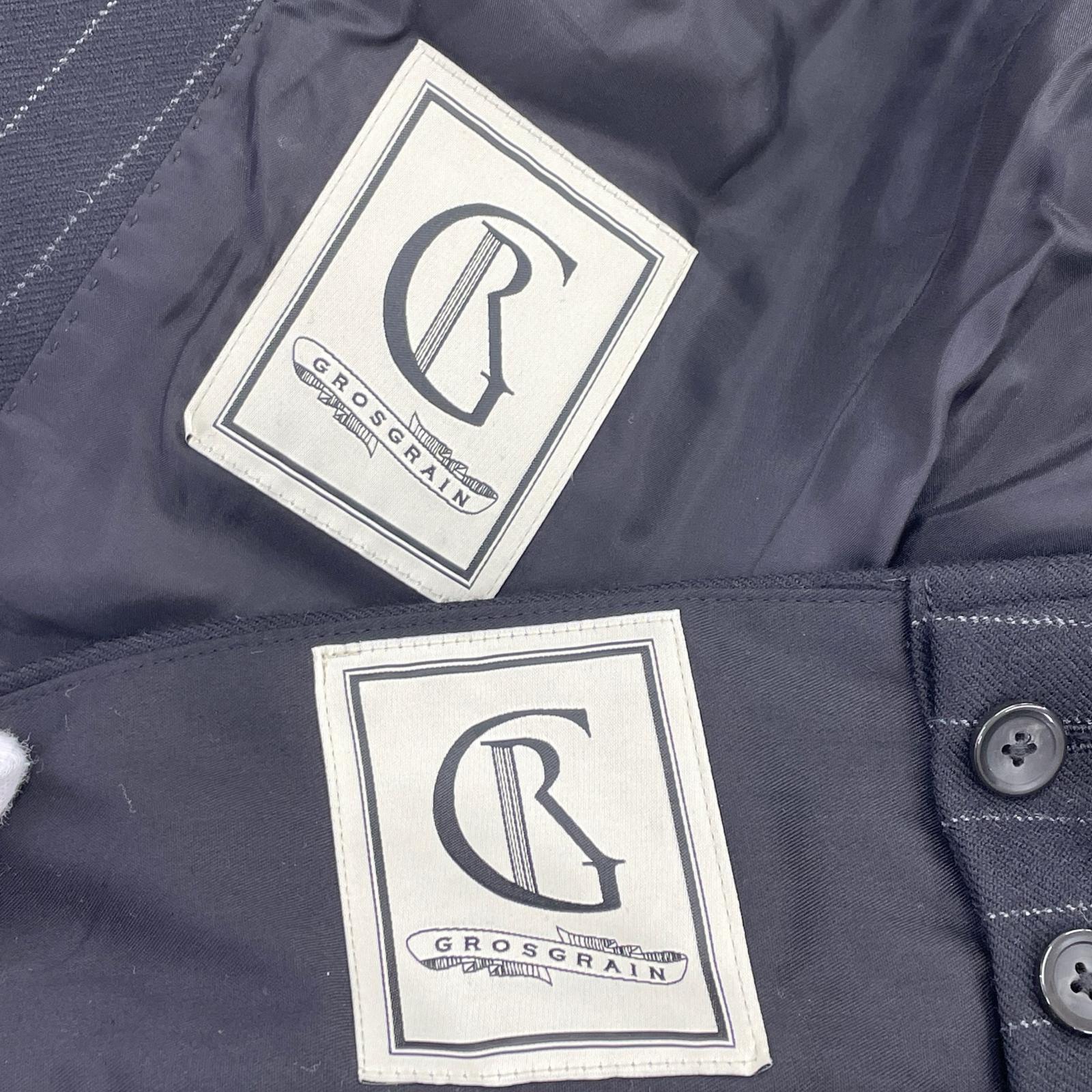 ジャケット GROSGRAIN ウール ストライプセットアップ 1 グレー 1 ブラック