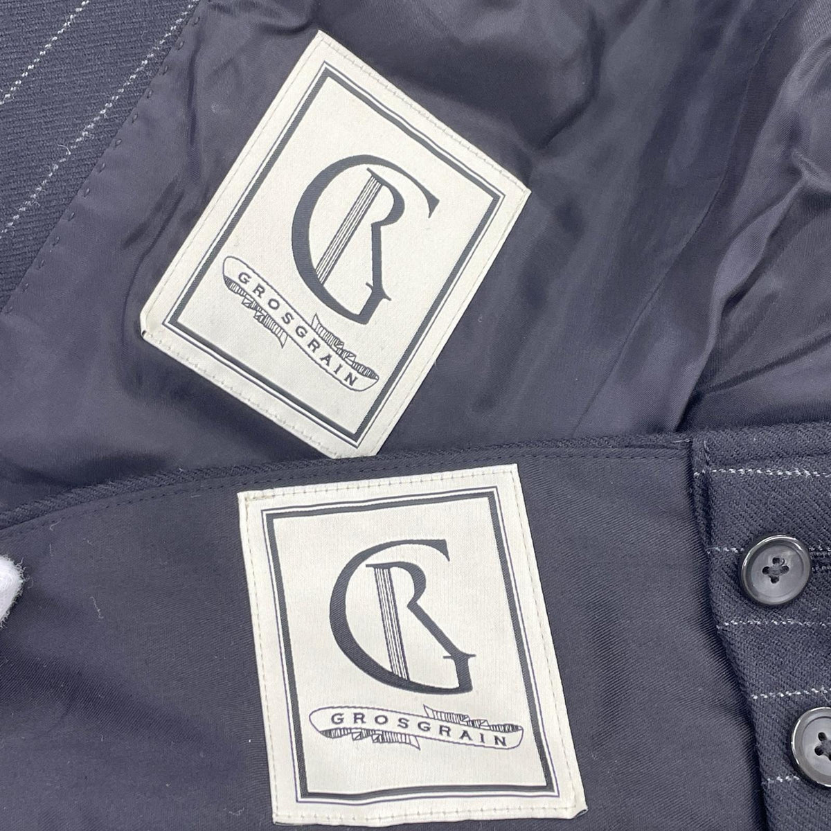 ジャケット GROSGRAIN ウール ストライプセットアップ 1 グレー 1 ブラック
