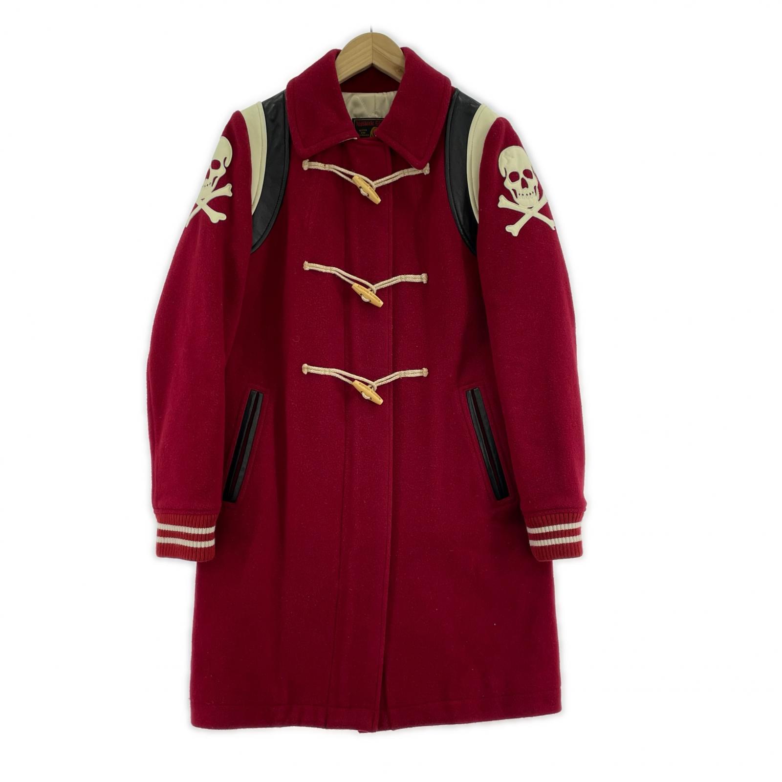 ジャケット HYSTERIC GLAMOUR アーカイブ スカル ダッフルコート F レッド レッド