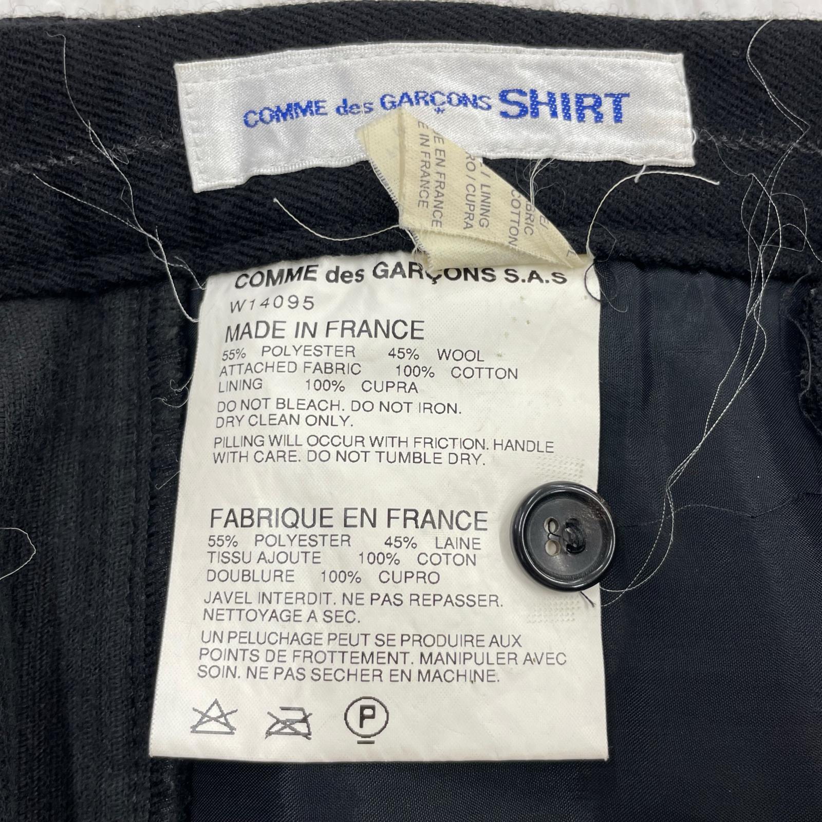 パンツ COMME des GARCONS SHIRT コーデュロイ切替 ストライプパンツ M ブラック M ブラック