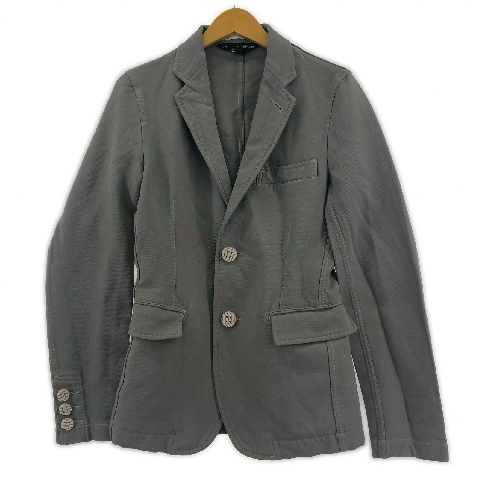 ジャケット COMME des GARCONS HOMME PLUS タイヤボタン ポリ縮絨ジャケット XS グレー グレー