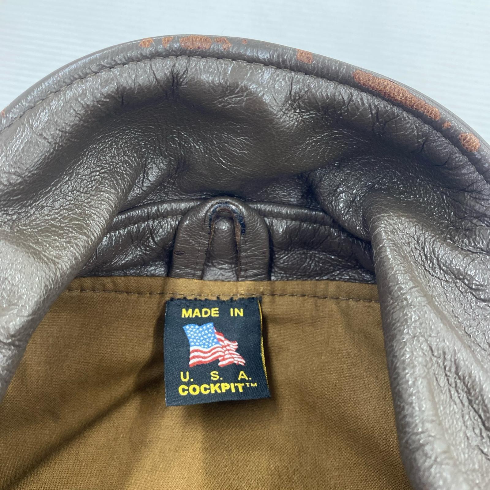 ジャケット COCKPIT USA製 A-2 Flight Jacket ブラウン