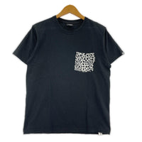 半袖Tシャツ ポケットT レオパード柄 S ブラック