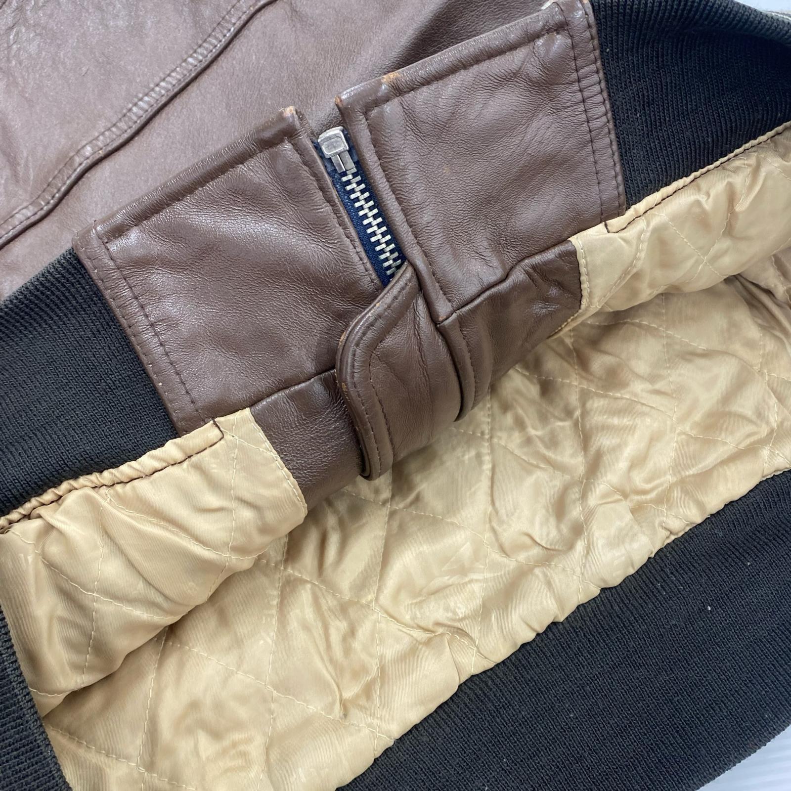 レザージャケット Signature Varsity Jacket XXL BRW ブラウン