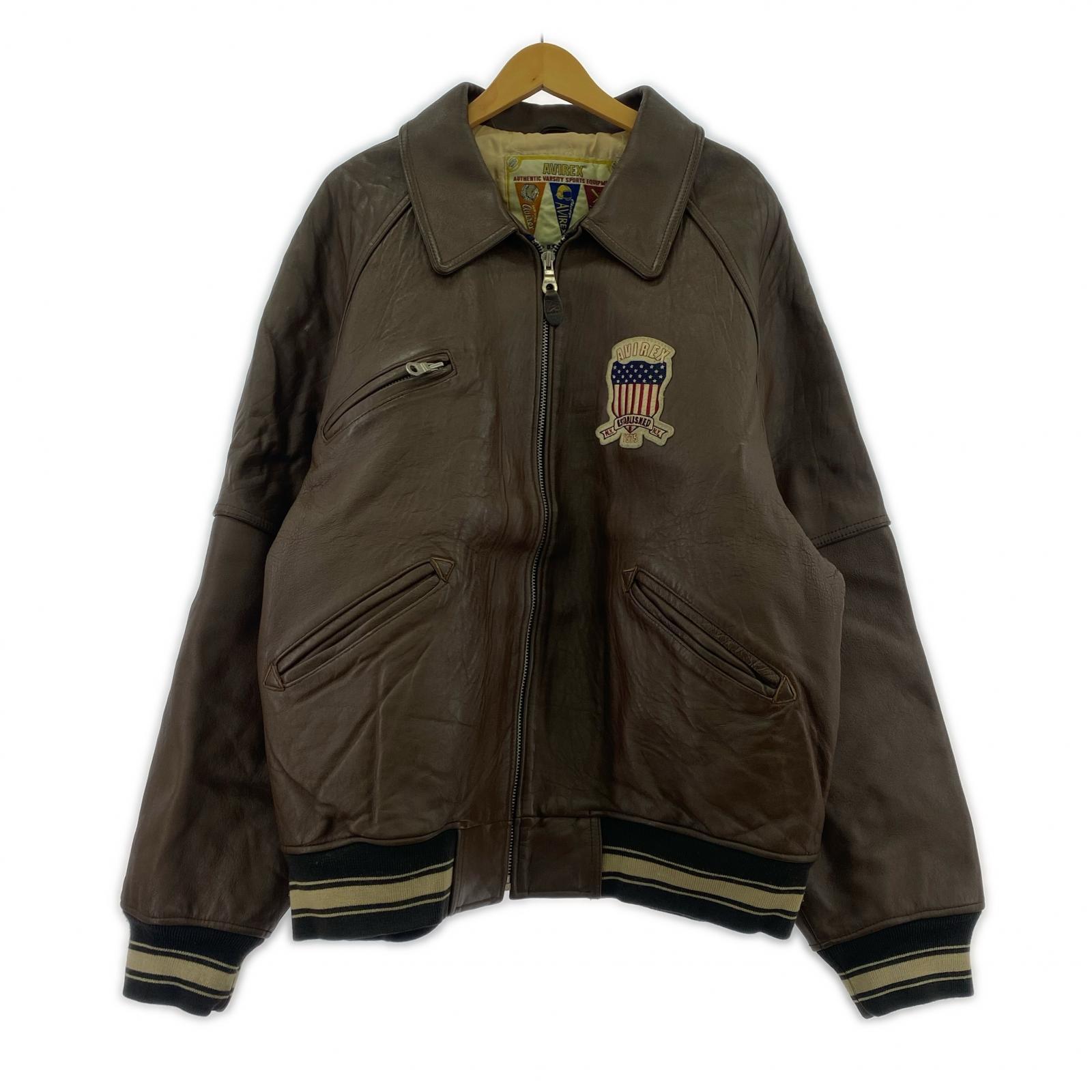 レザージャケット Signature Varsity Jacket XXL BRW ブラウン