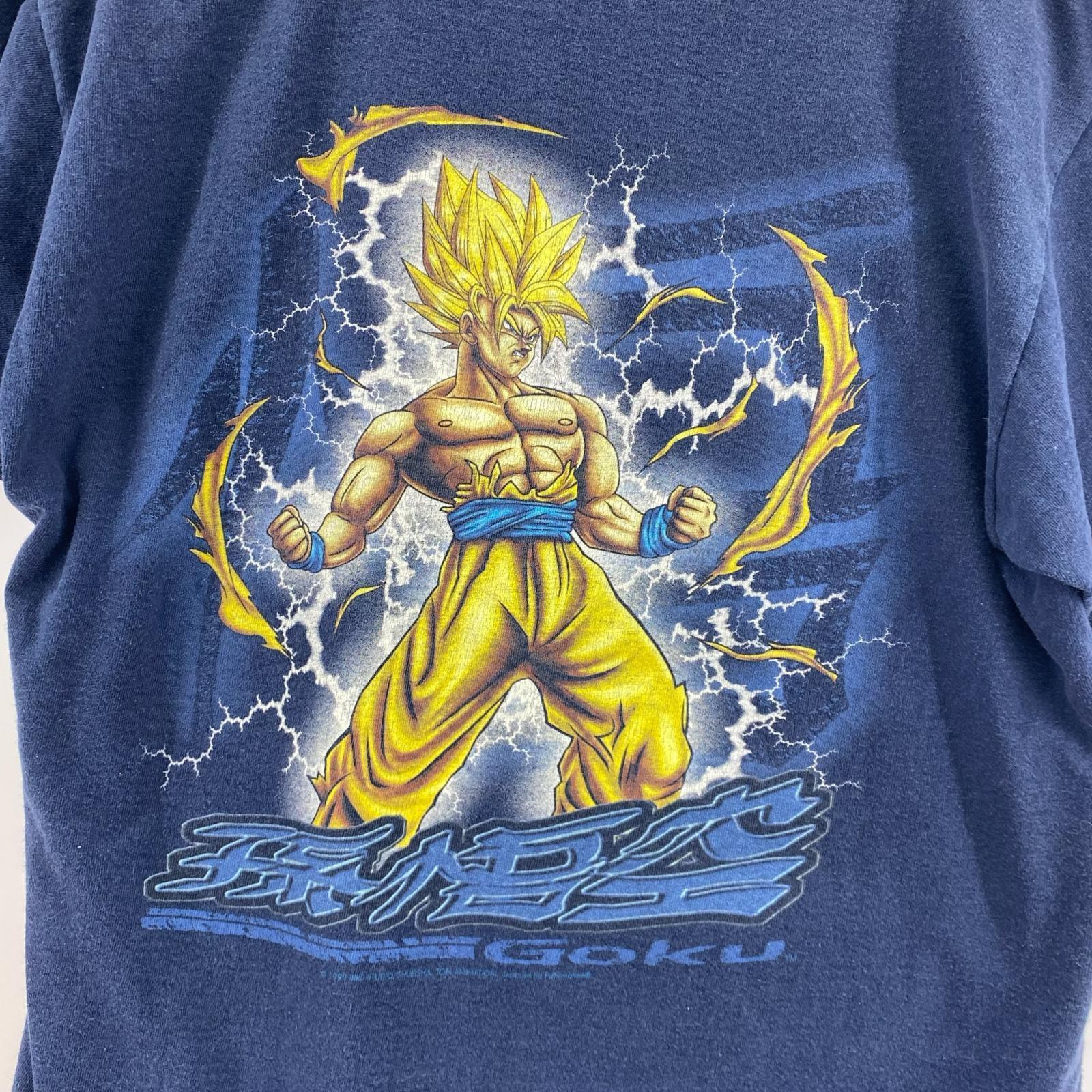 半袖Tシャツ 90s DRAGON BALL USA製 孫悟空 (M) 紺 M ネイビー