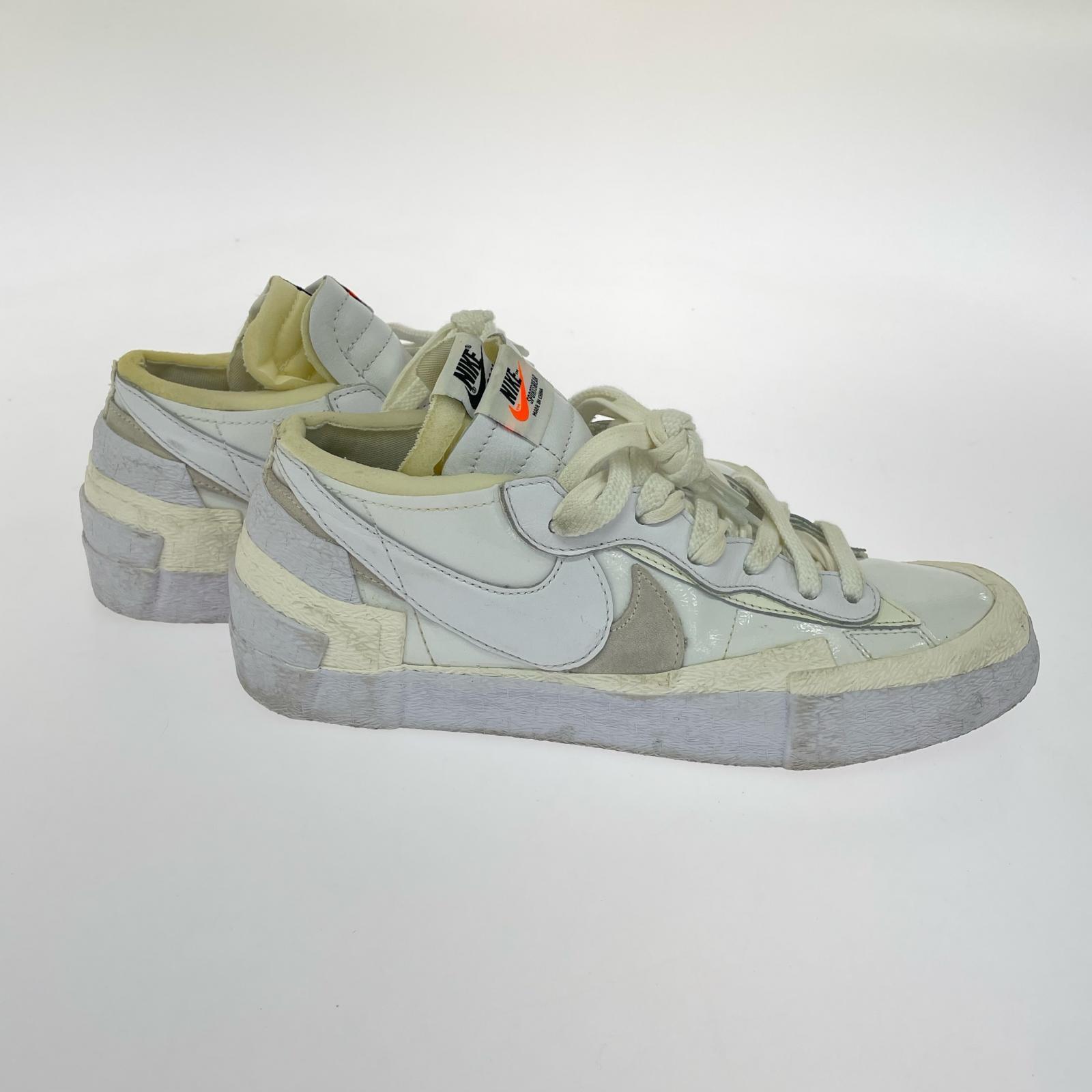 スニーカー NIKE×sacai Blazer Low White Patent Leather DM6443-100 (27) 27cm (US9 UK8 1/2 EU44) ホワイト