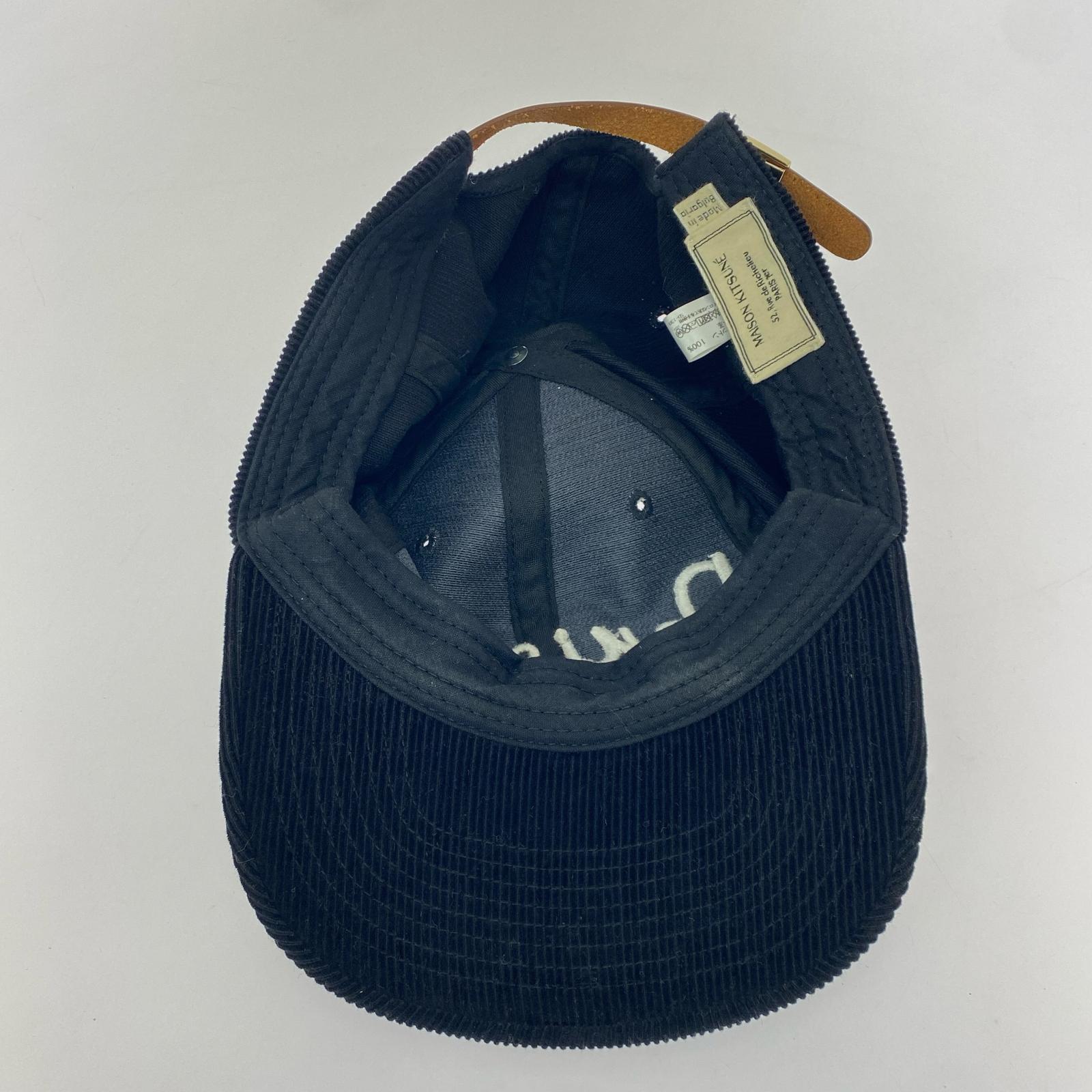 キャップ MAISON KITSUNE Parisien コーデュロイキャップ ブラック ブラック