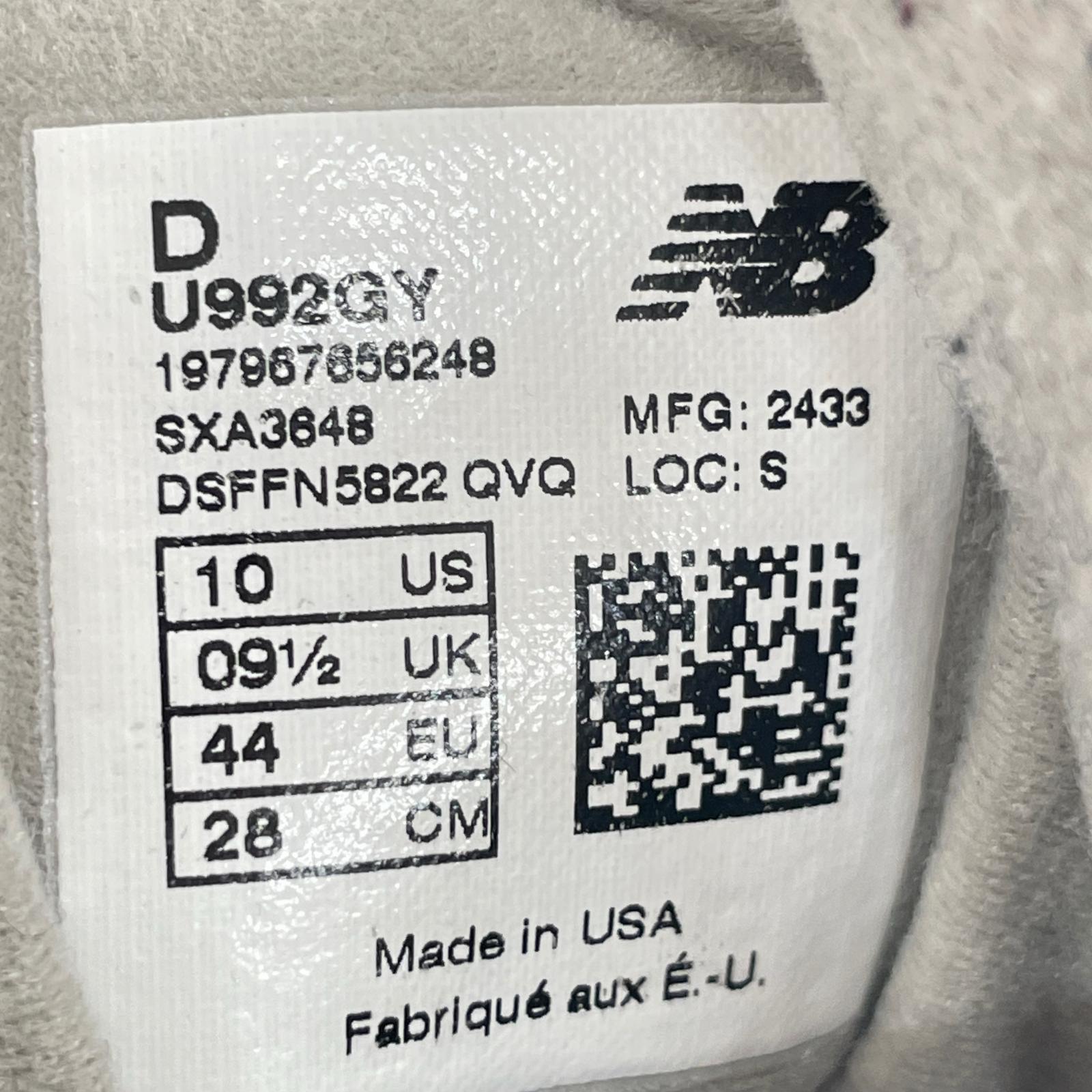 スニーカー USA製 U992GY (28.0) グレー 28cm (US10 UK9 1/2 EU46) グレー