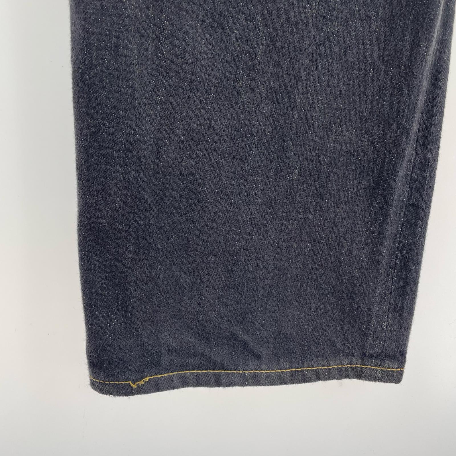 デニムパンツ サイド刺繍 W33 ブラック