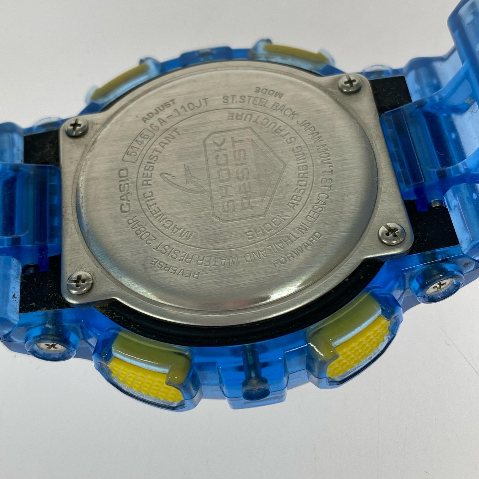 腕時計 デジアナ JOYTOPIA GA-110JT スケルトン 青 ブルー
