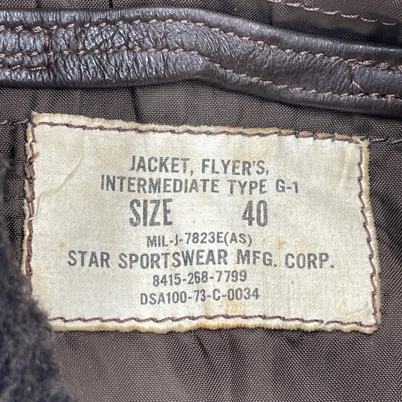 ジャケット 70s STAR SPORT WEAR G-1 レザー ブラウン(40) 40 ブラウン