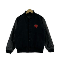 ジャケット 90s CANADA SPORTSWEAR 袖レザー スタジャン(L) L ブラック